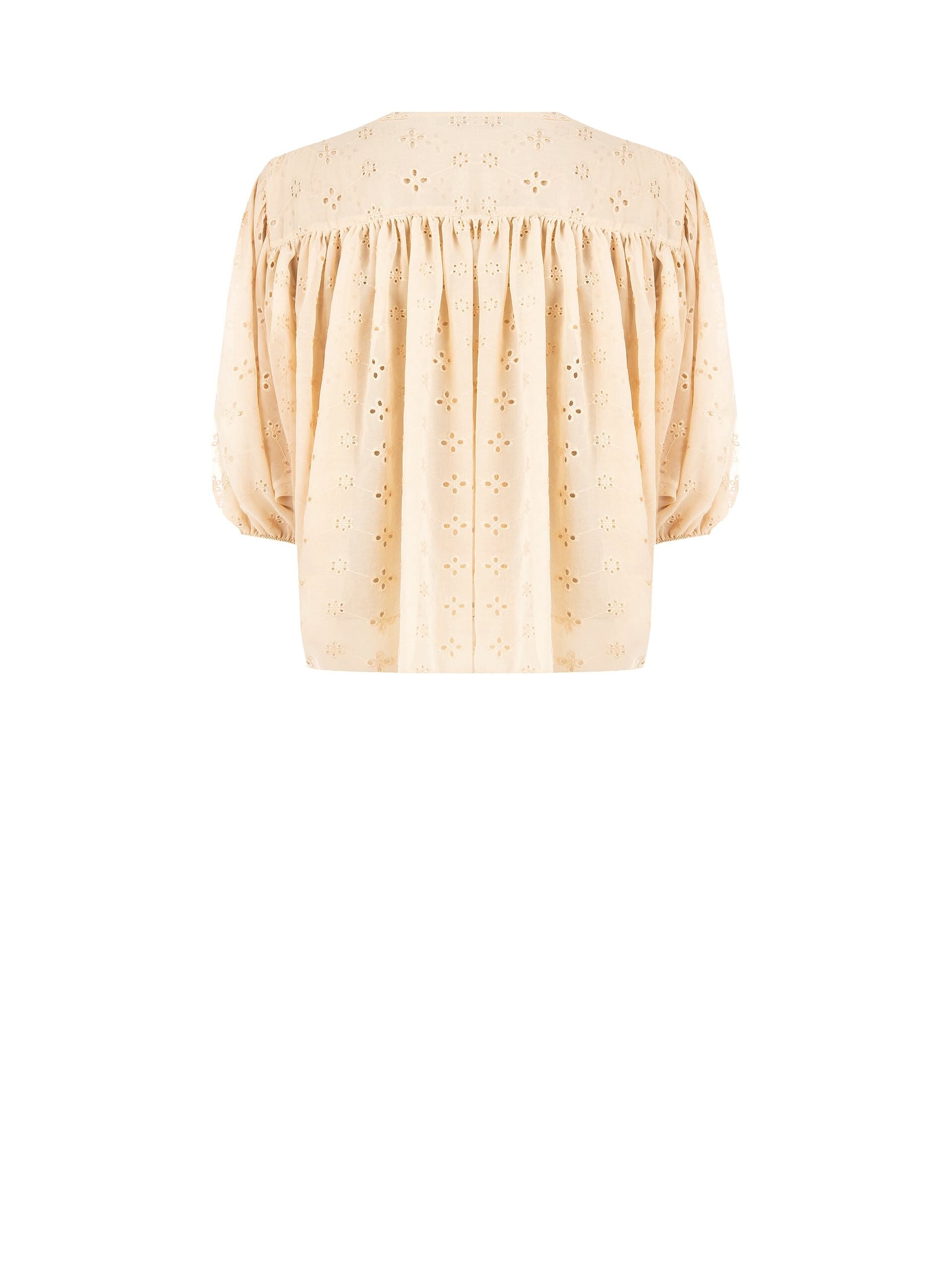 Blusa Corta E Ampia In Georgette Ricamata A Fiori Rinascimento