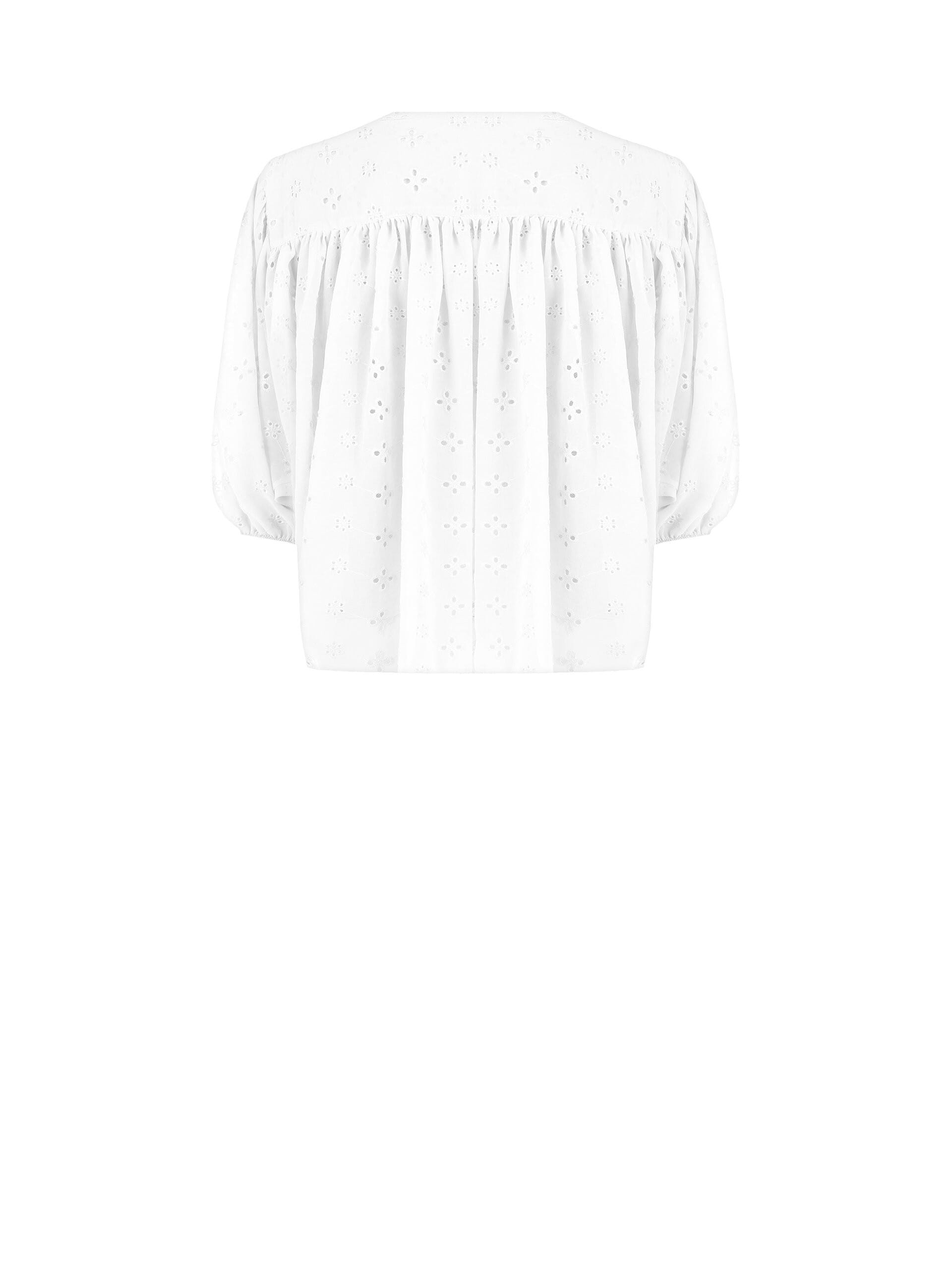 Blusa Corta E Ampia In Georgette Ricamata A Fiori Rinascimento