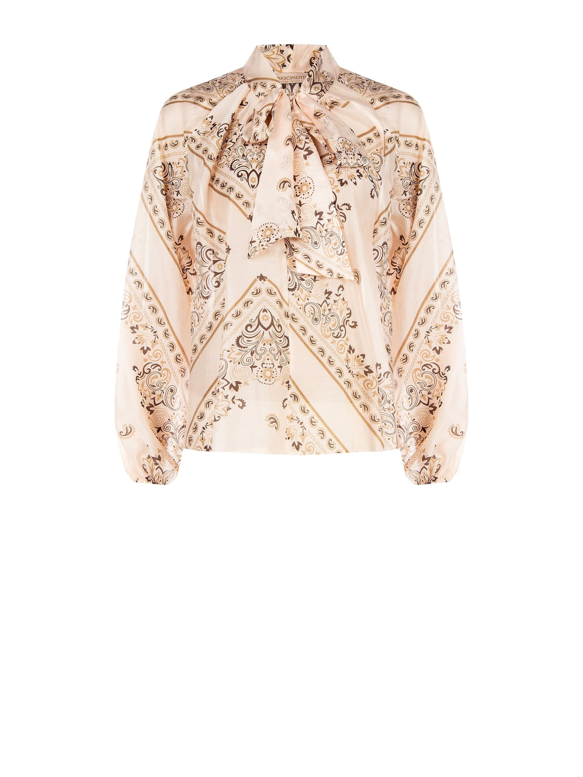 Blusa Ampia E Fluida Con Fiocco In Tessuto Leggero Rinascimento