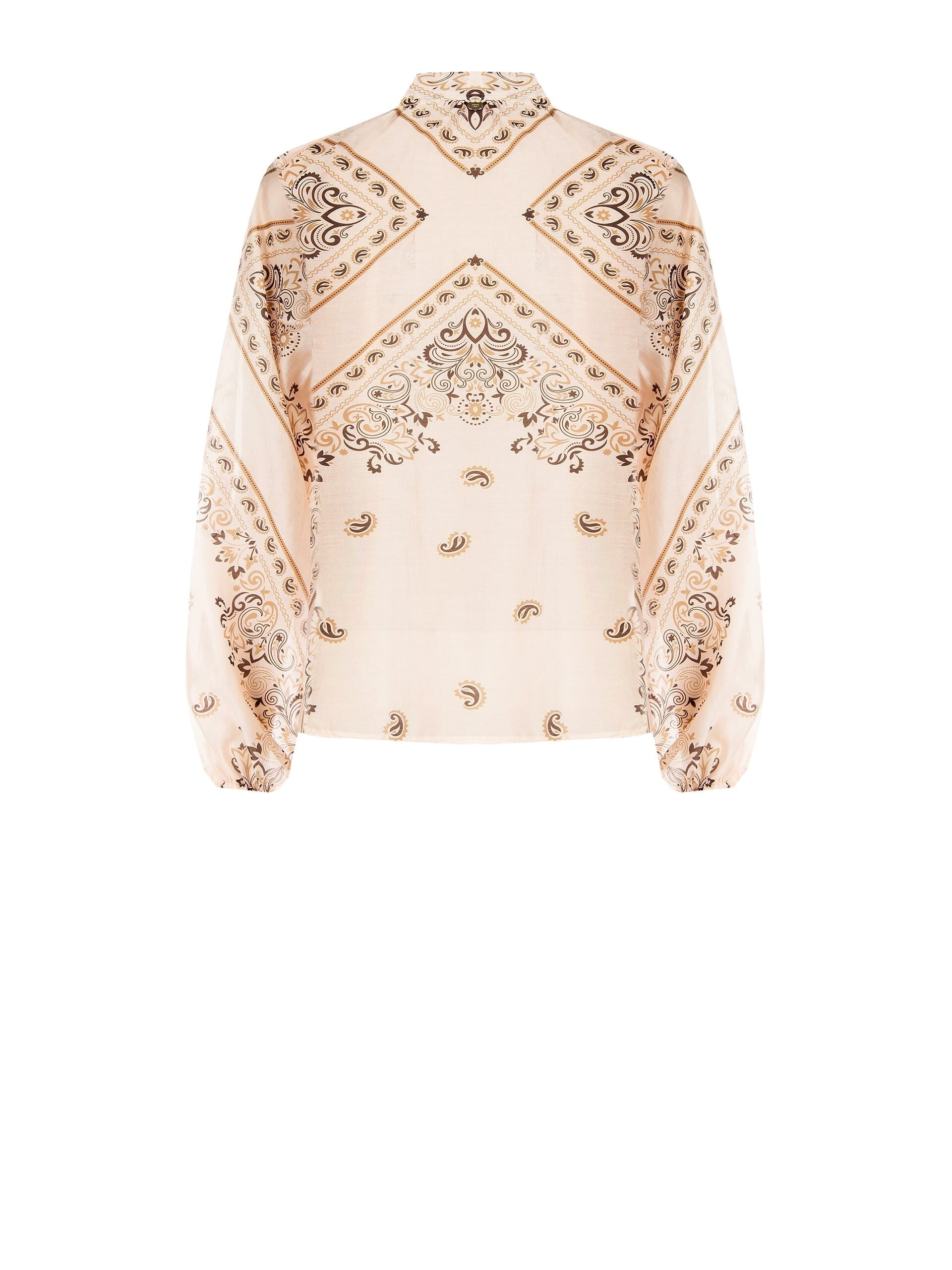 Blusa Ampia E Fluida Con Fiocco In Tessuto Leggero Rinascimento