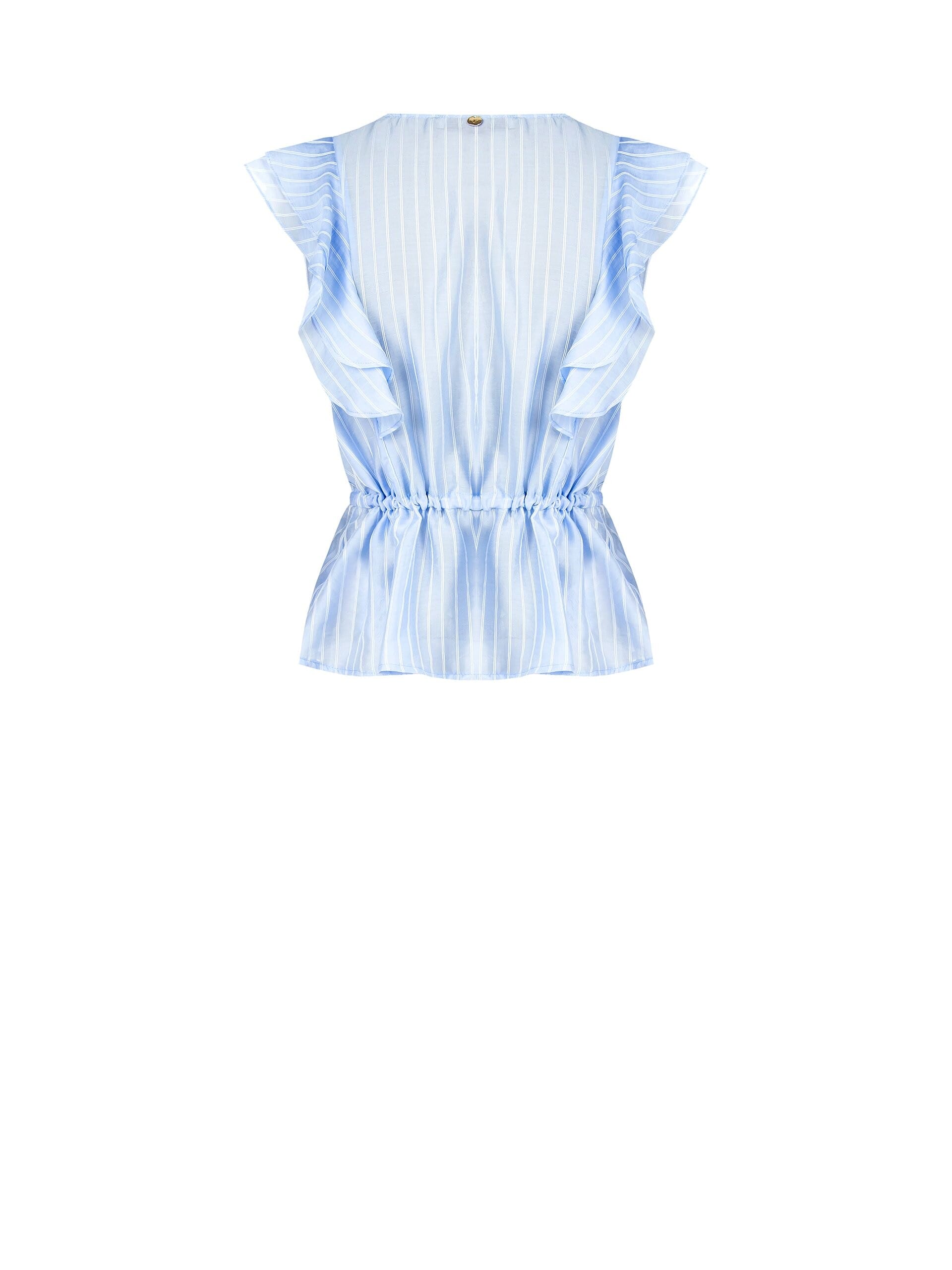 Rinascimento - Chemisier péplum à encolure en V et rayures semi-transparentes