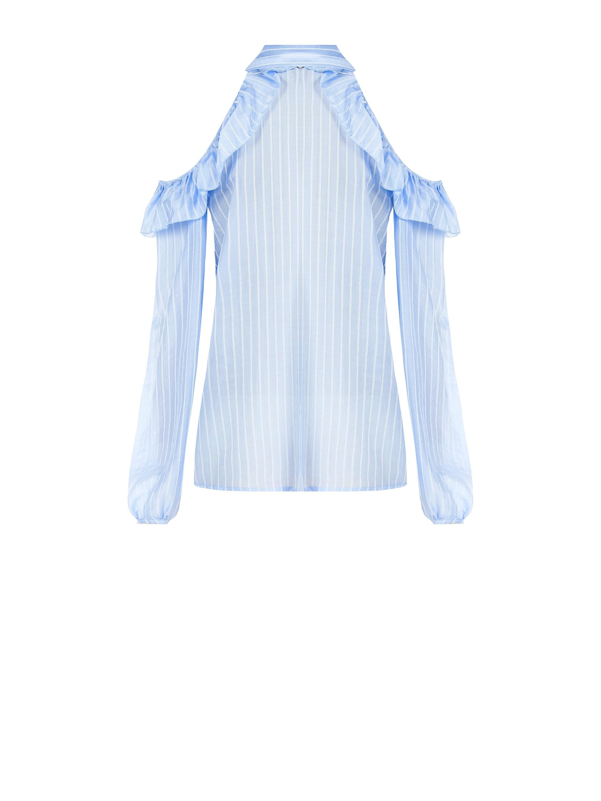 Camicia Ampia A Righe Semitrasparente Con Cut-Out Sulle Maniche Rinascimento