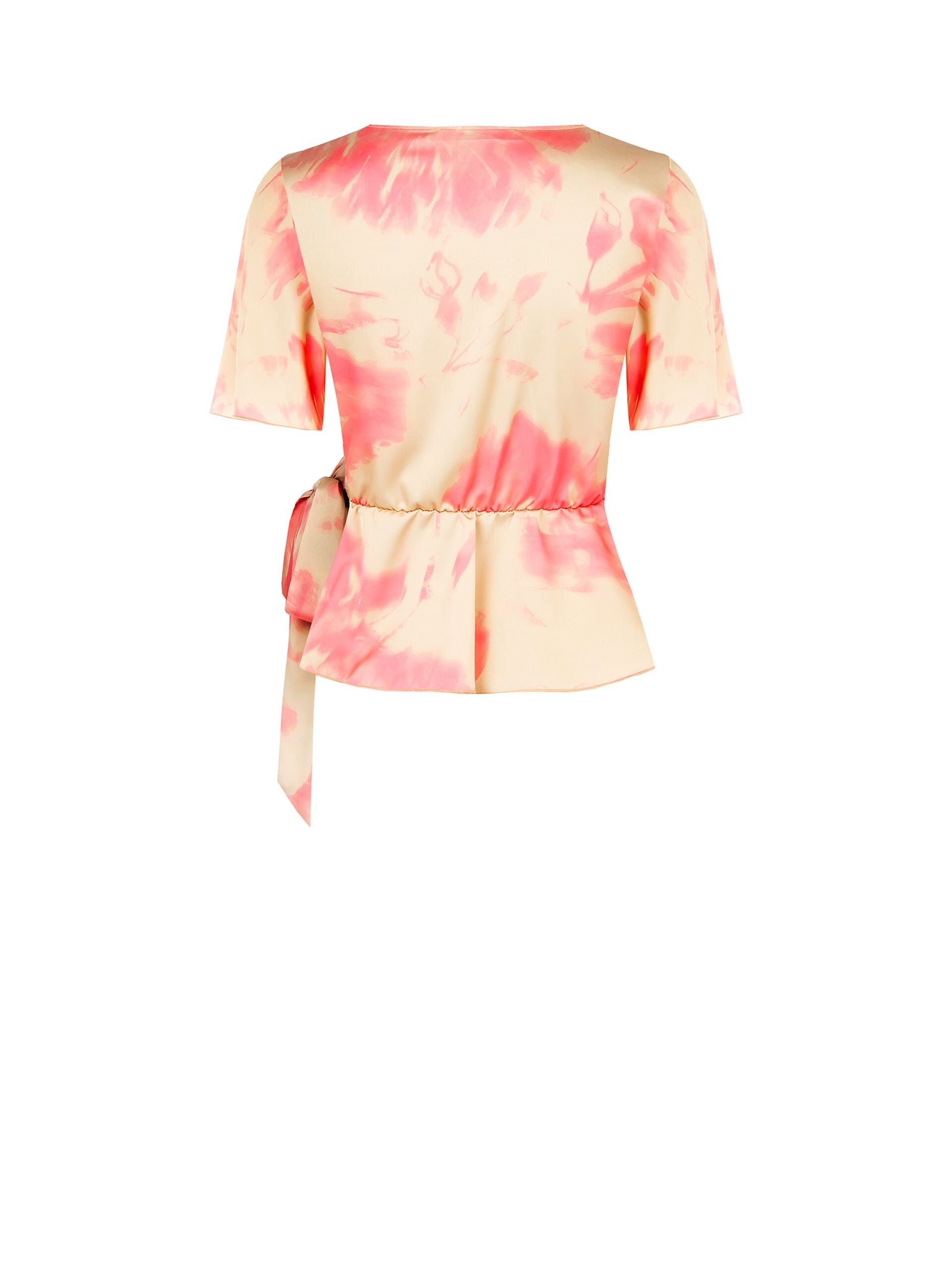 Blusa Peplo In Raso Con Scollo Ad Incrocio Annodato Rinascimento