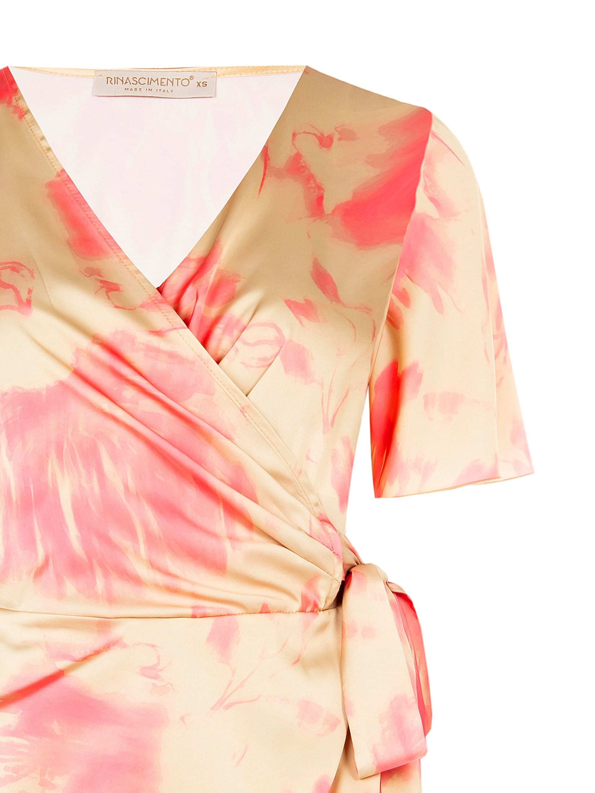 Blusa Peplo In Raso Con Scollo Ad Incrocio Annodato Rinascimento