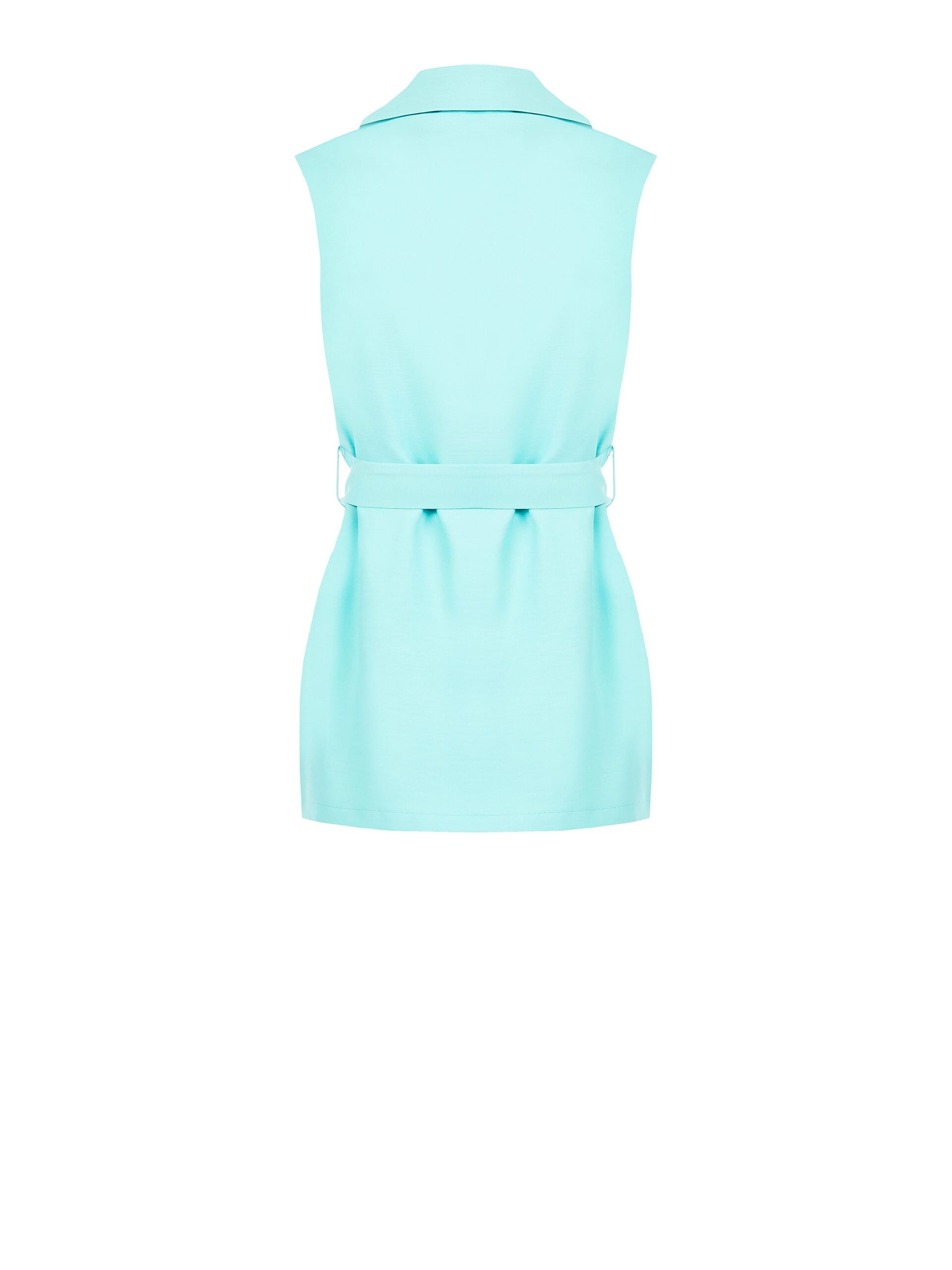 Gilet Lungo Aperto In Viscosa Effetto Leggermente Stropicciato Con Cintura Coordinata Rinascimento