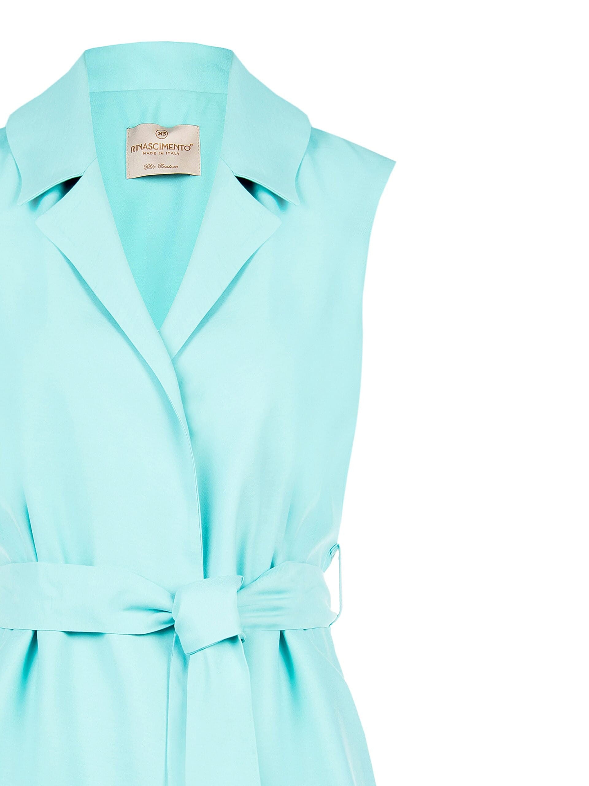 Gilet Lungo Aperto In Viscosa Effetto Leggermente Stropicciato Con Cintura Coordinata Rinascimento