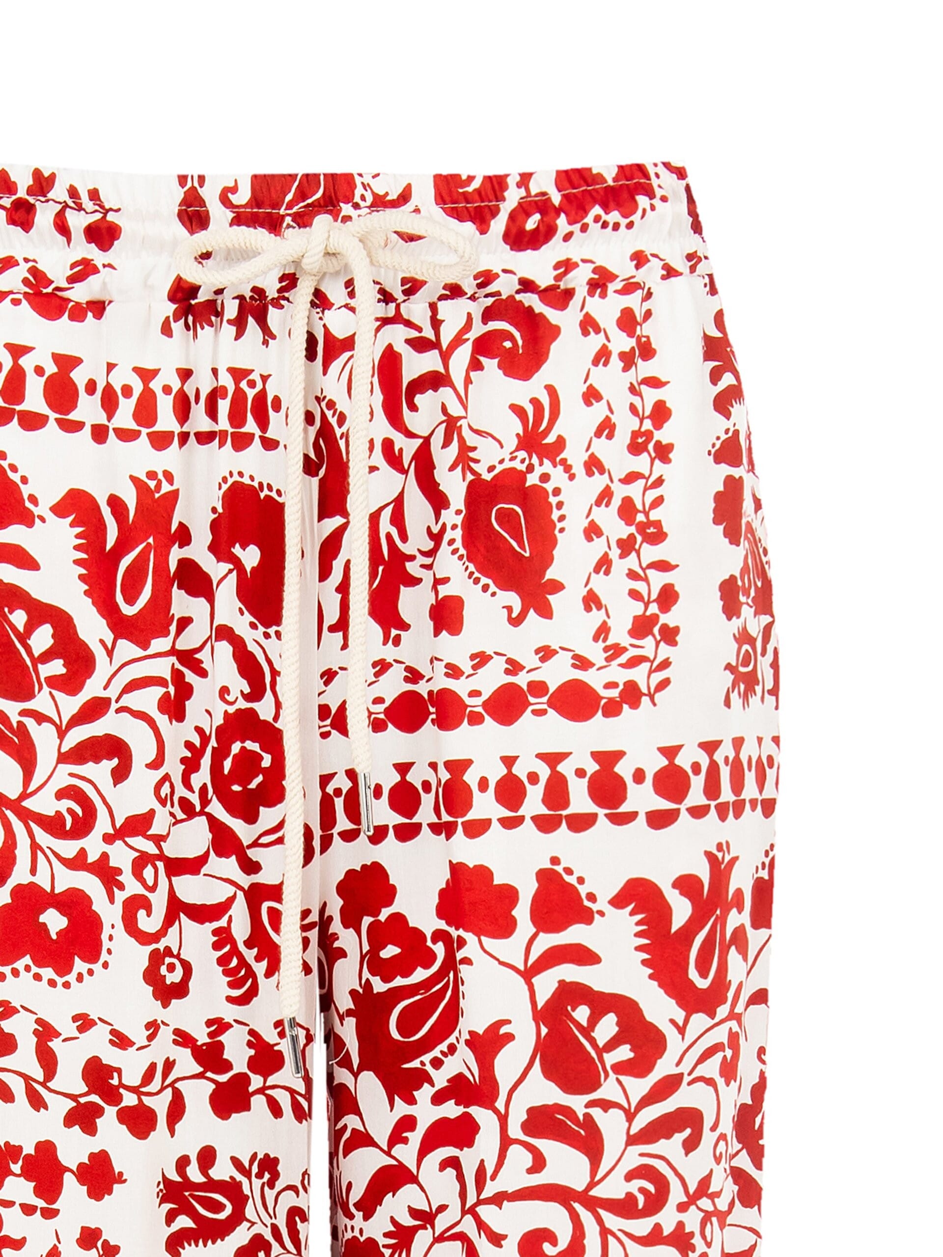 Pantaloni Palazzo In Viscosa Con Cordoncino Rinascimento