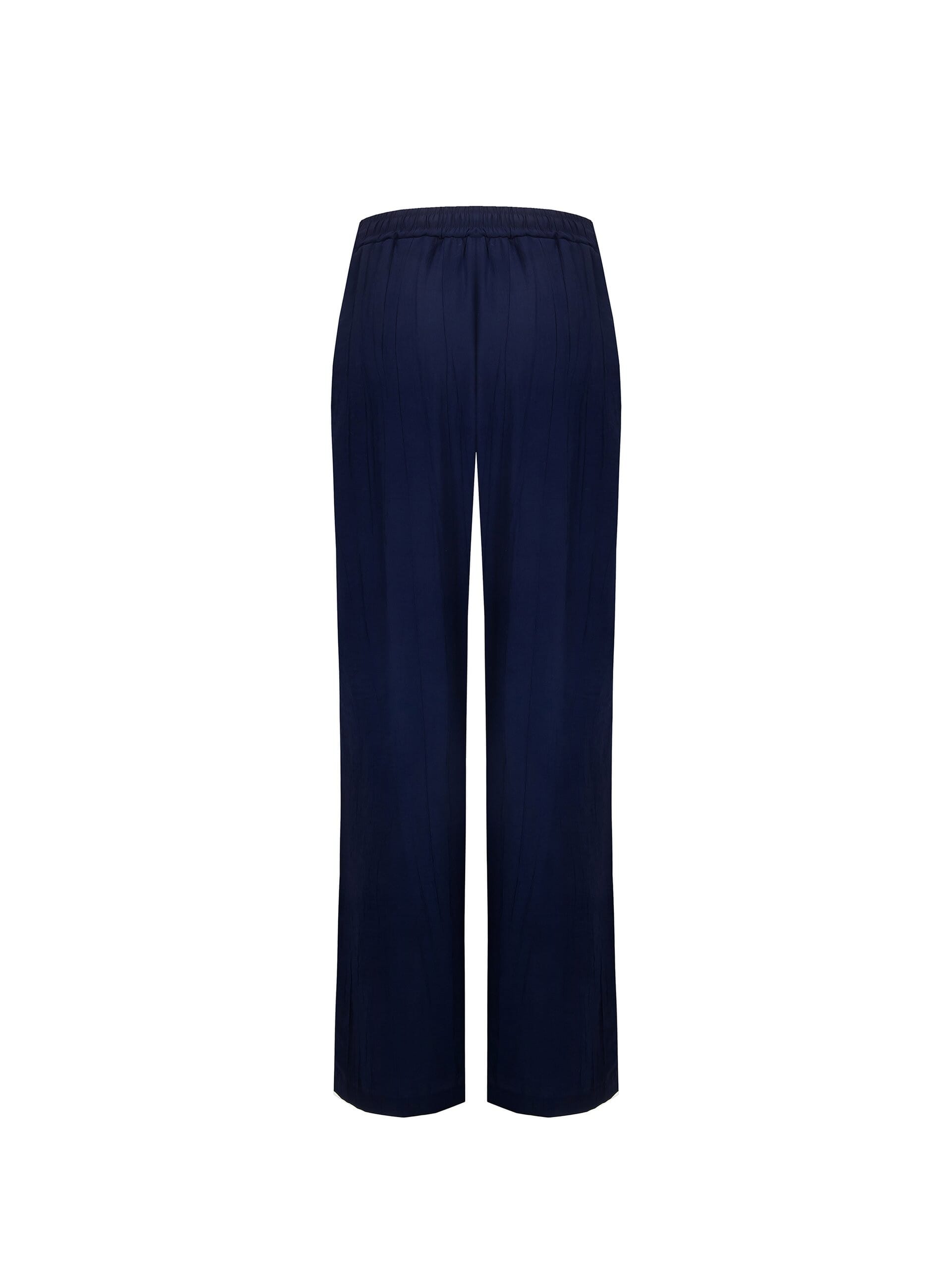 Pantaloni Larghi In Viscosa Effetto Stropicciato A Righe Con Tasche Rinascimento