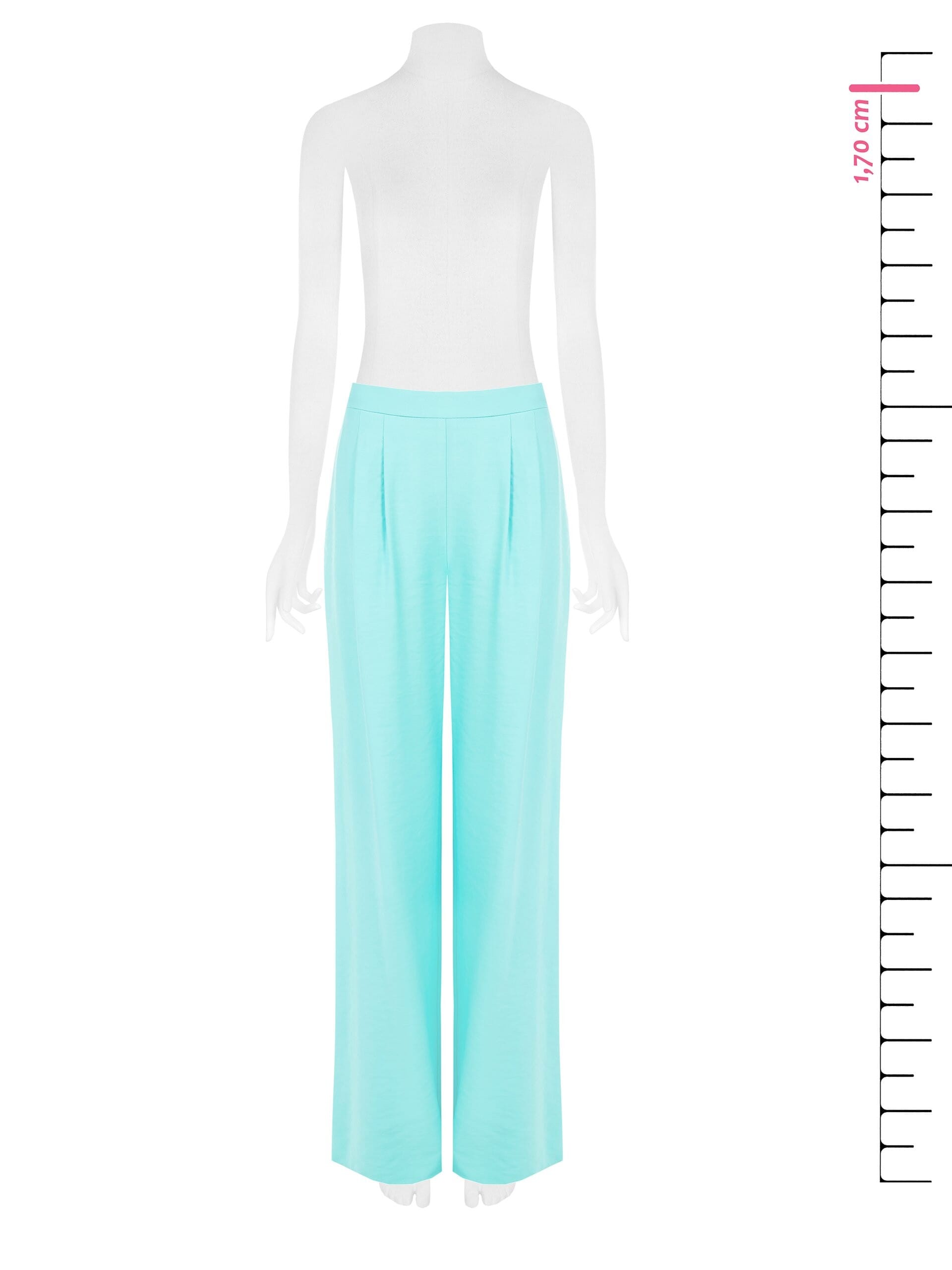 Pantaloni Palazzo In Viscosa Leggermente Stropicciata Con Doppia Pinces Rinascimento