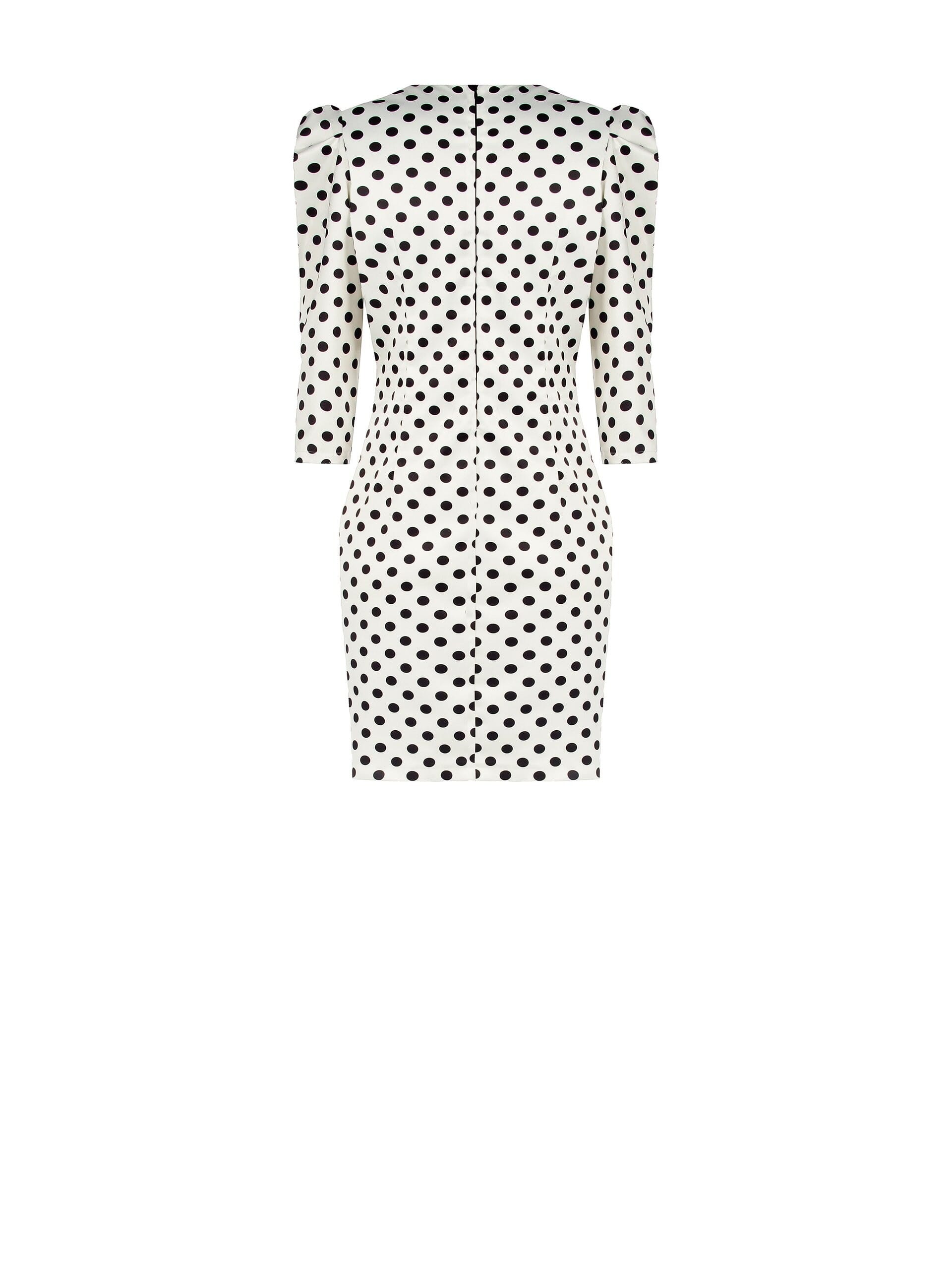 Abito Corto Scollo Incrociato In Raso Con Maniche A 3/4 Rinascimento