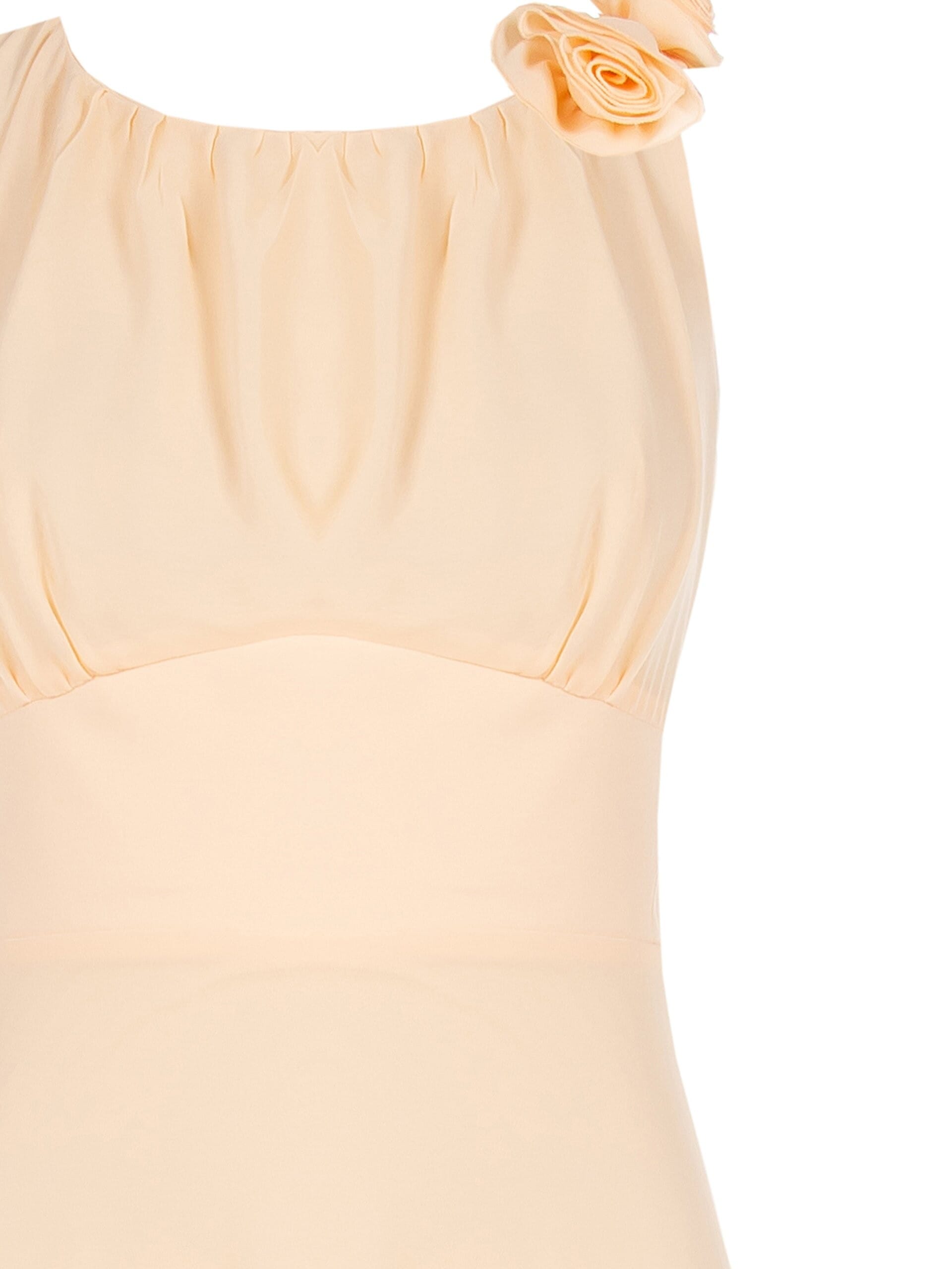 Abito Lungo In Georgette Con Rose E Scollo Ad Incrocio Dietro Rinascimento