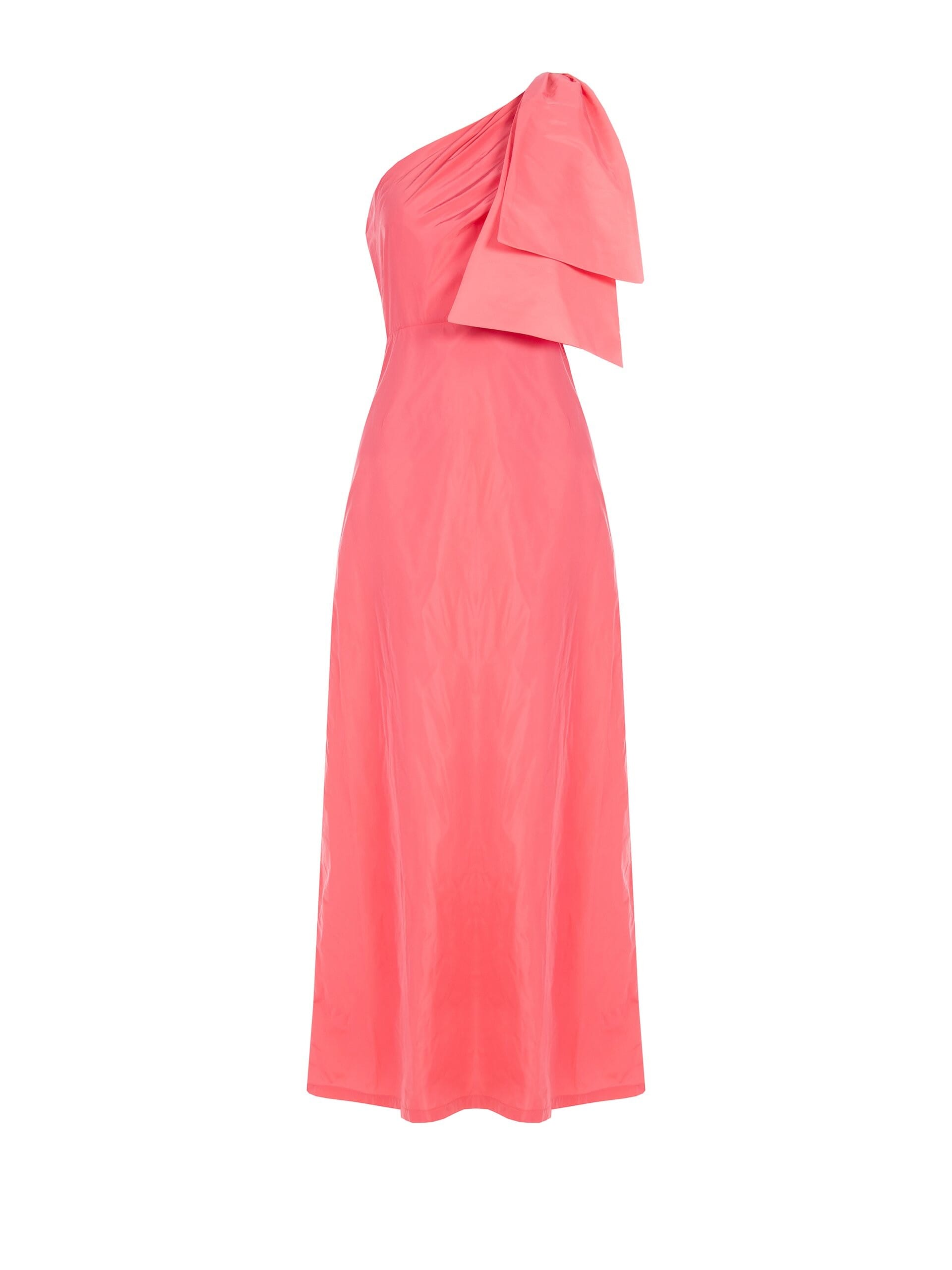 Abito Lungo Monospalla In Nylon Con Fiocco Rinascimento