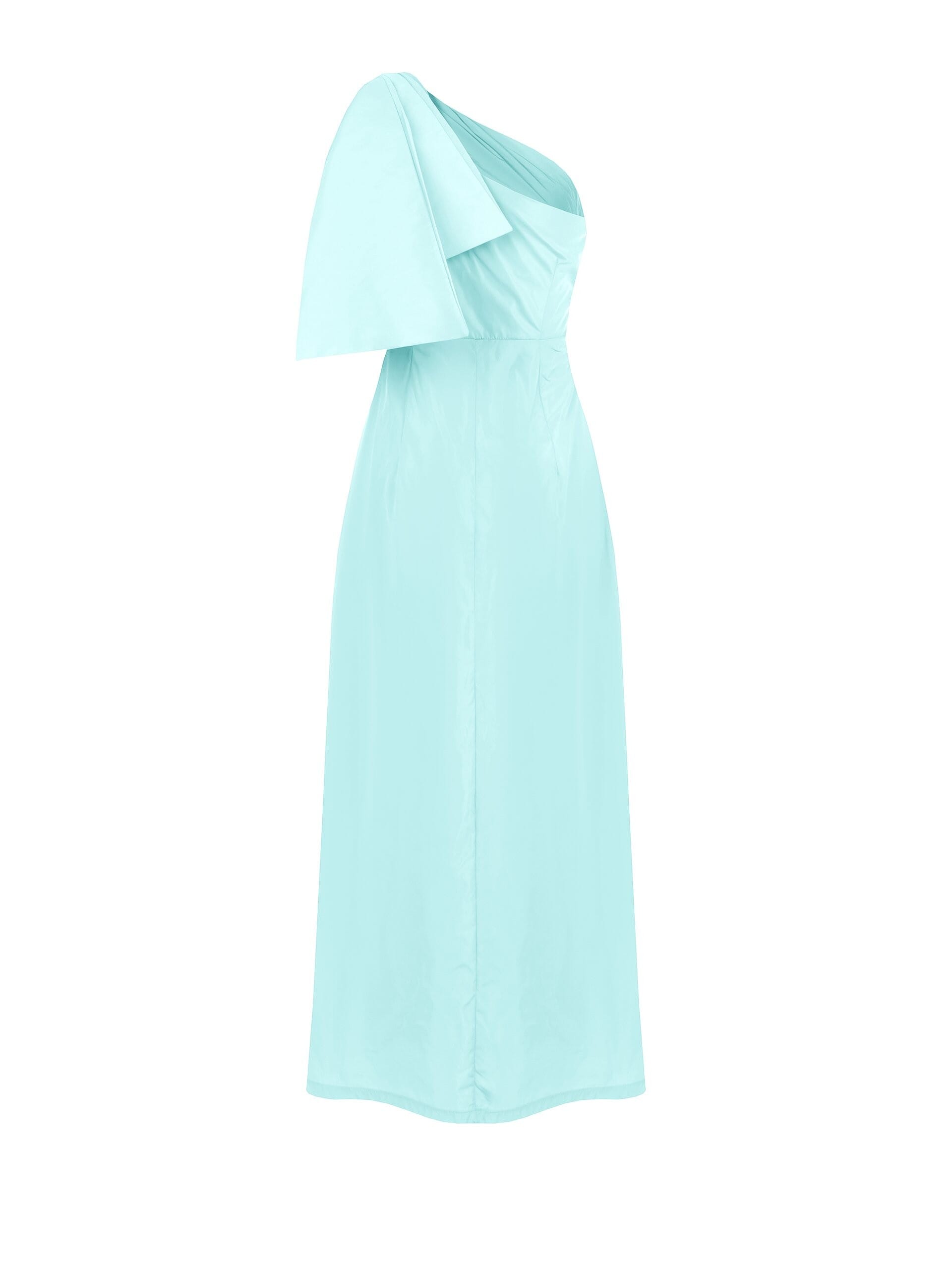 Abito Lungo Monospalla In Nylon Con Fiocco Rinascimento