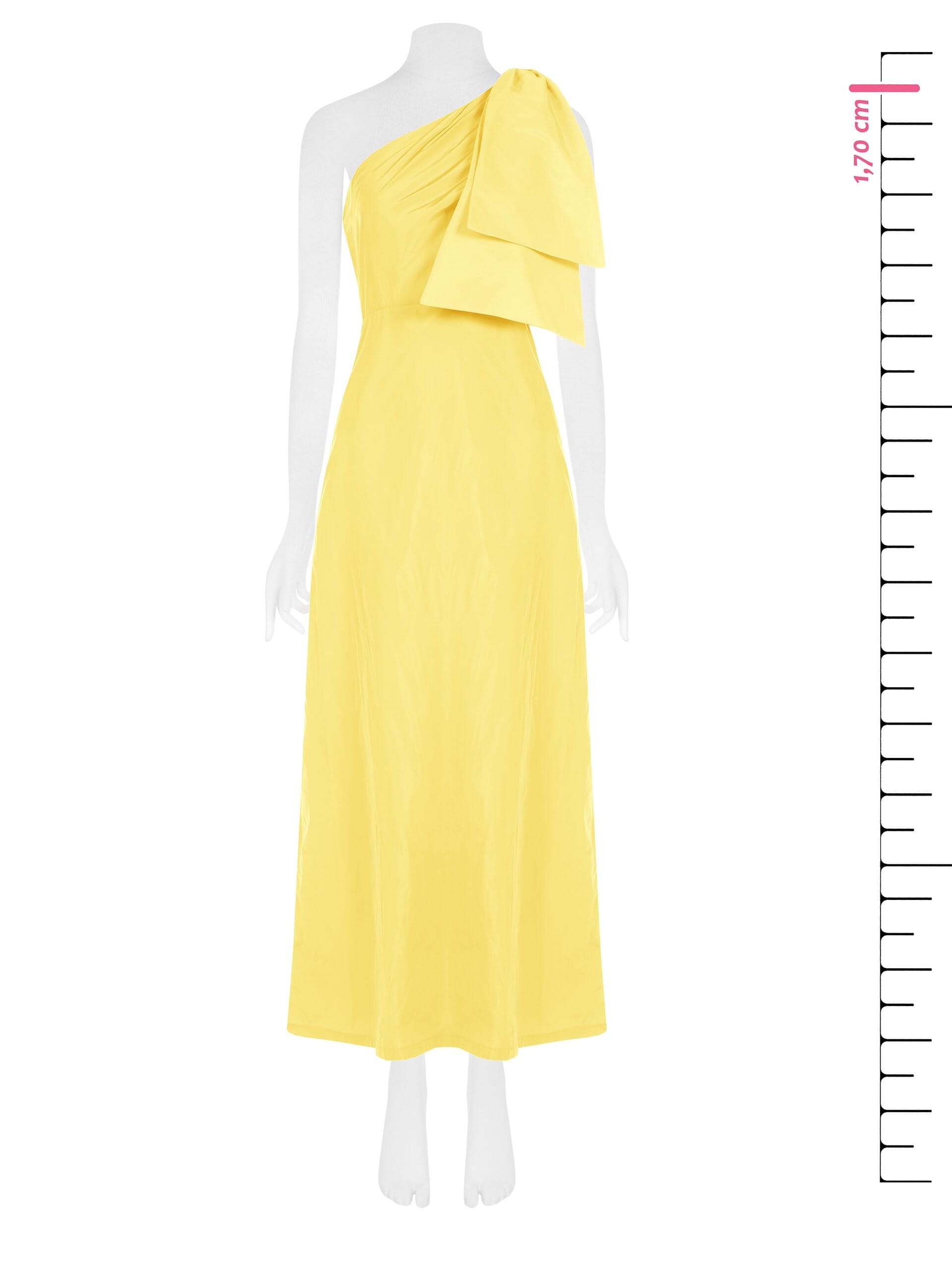 Abito Lungo Monospalla In Nylon Con Fiocco Rinascimento