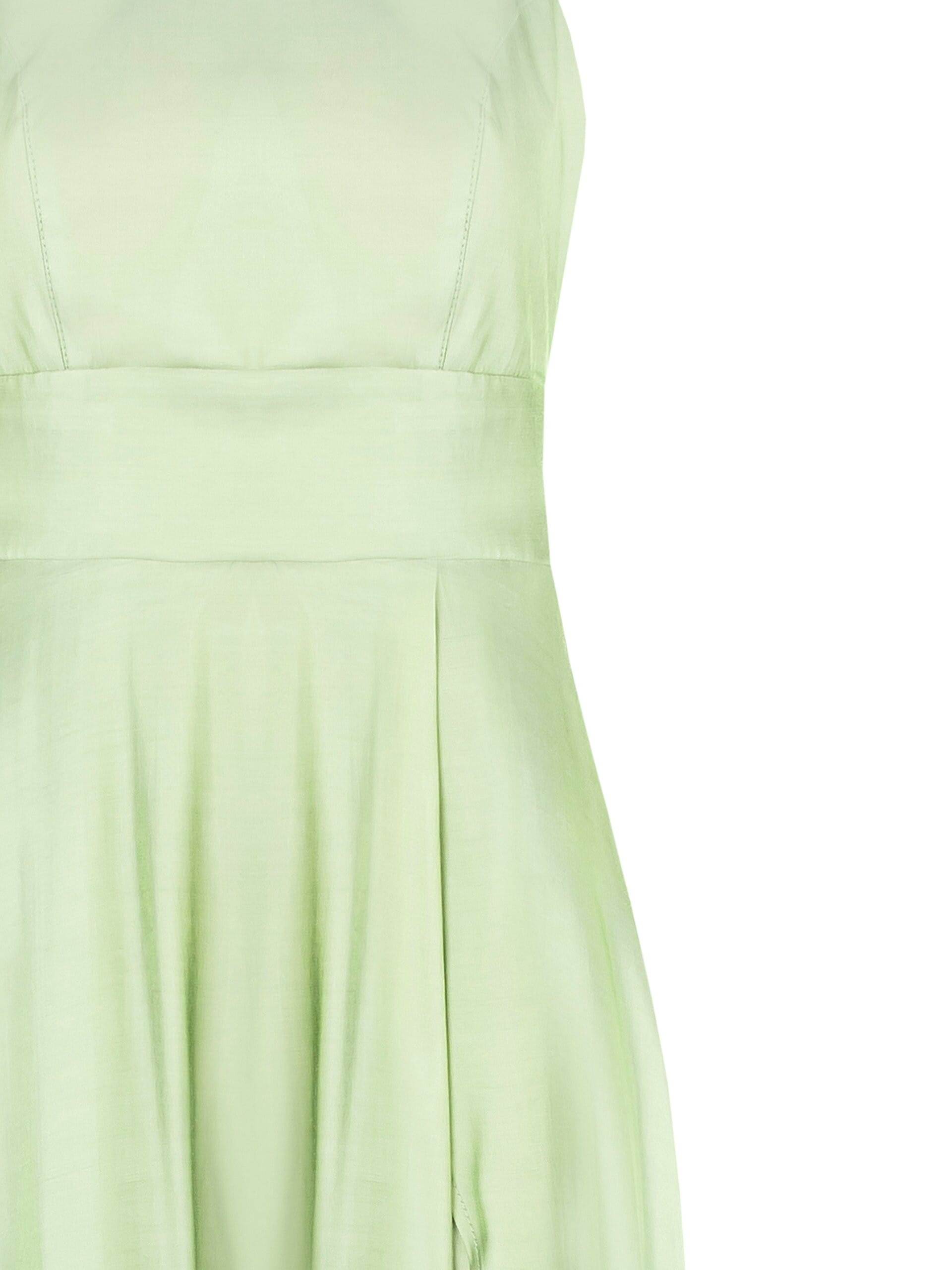 Abito Lungo In Raso Liquido Con Maxi Spacco E Minigonna Rinascimento