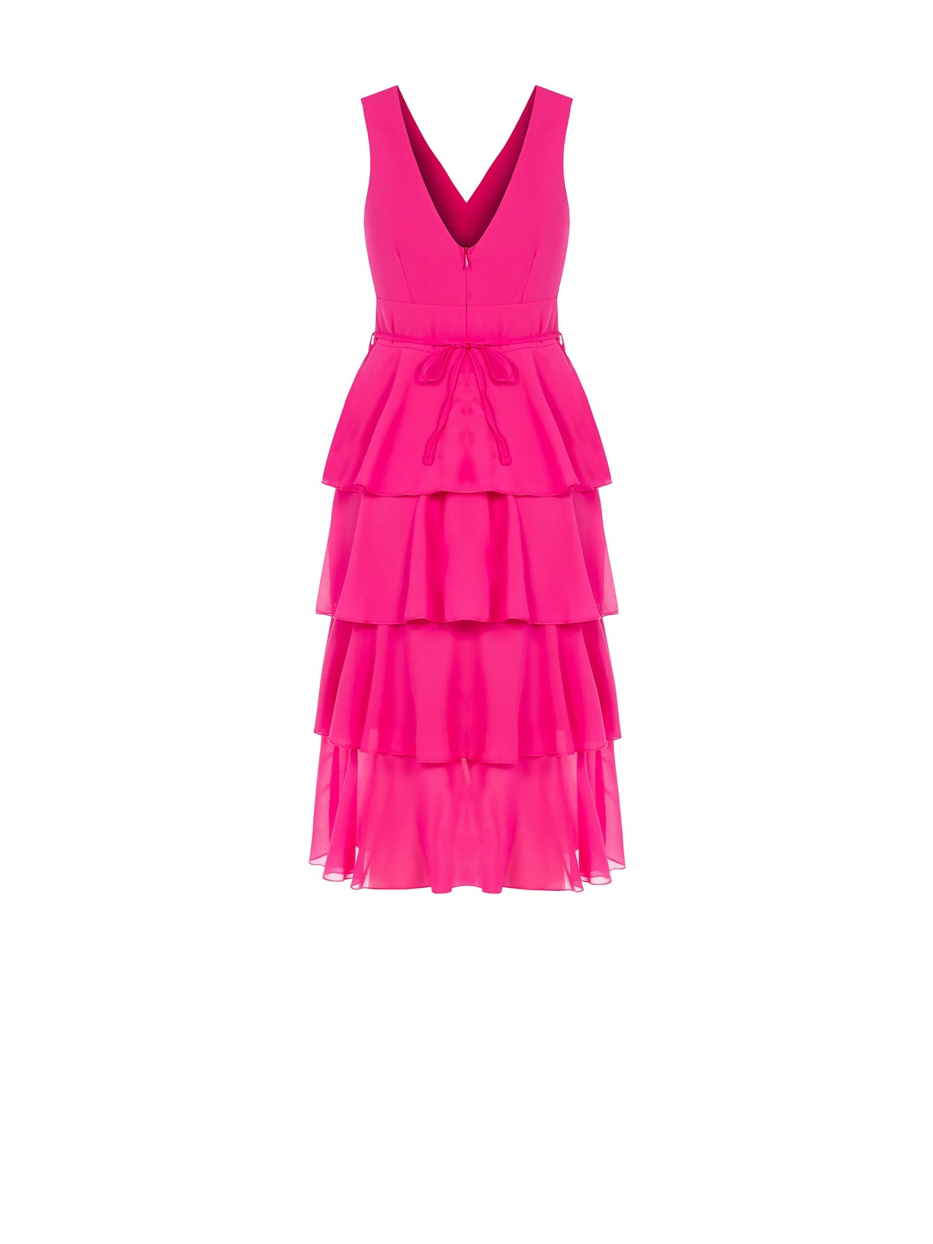 Abito Midi In Georgette Con Doppio Scollo A V E Cintura Gioiello Rinascimento