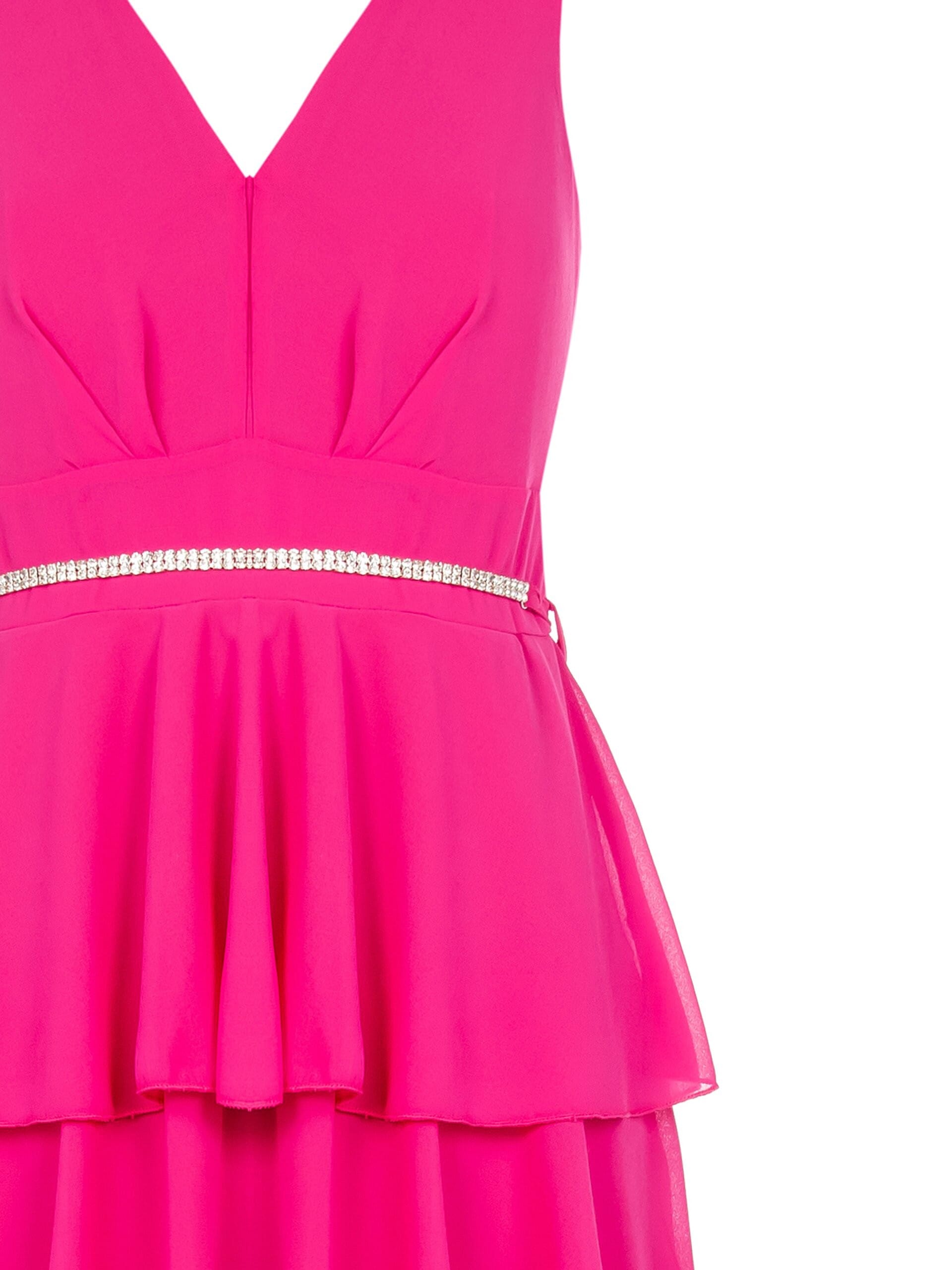 Abito Midi In Georgette Con Doppio Scollo A V E Cintura Gioiello Rinascimento