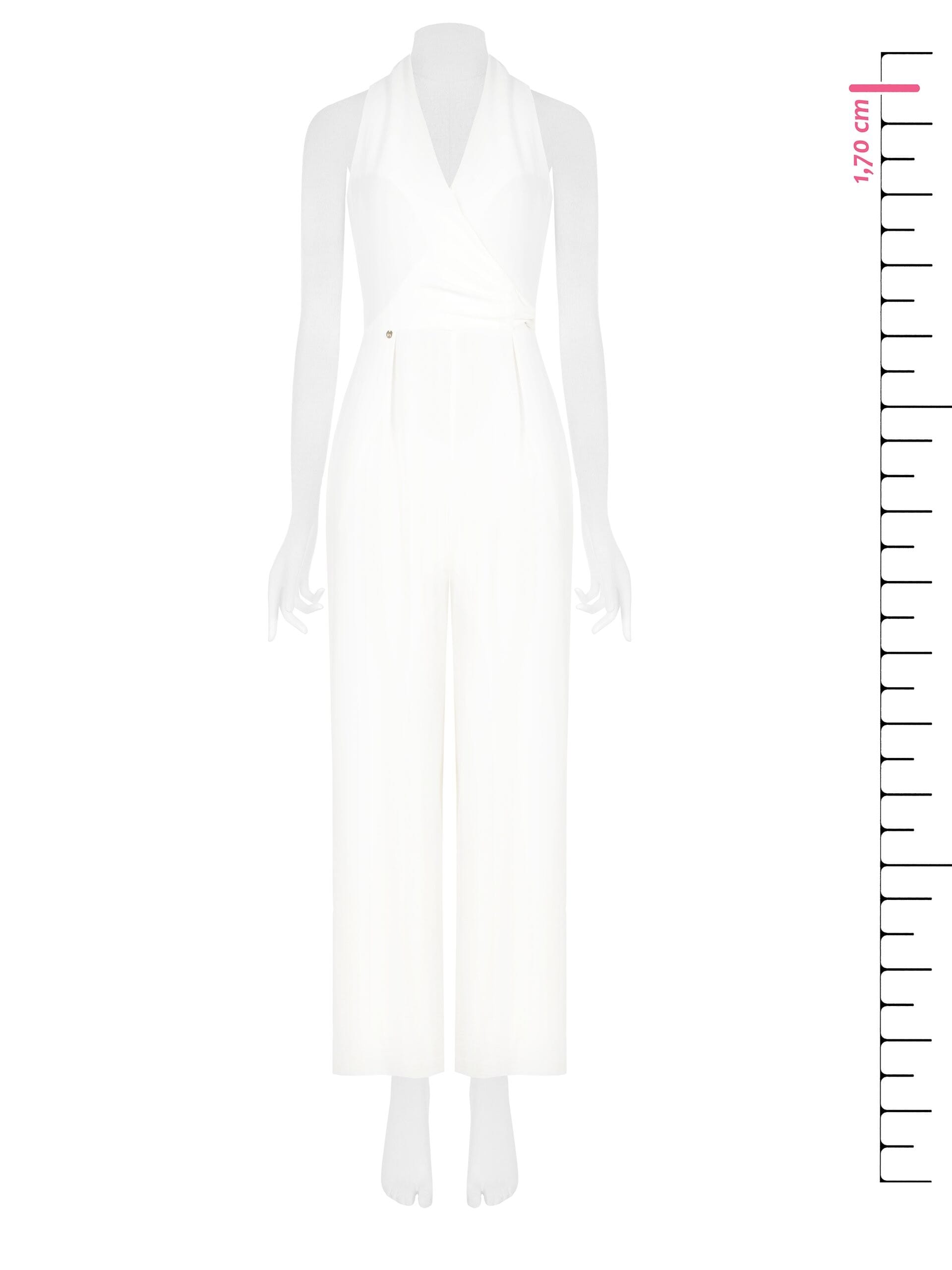 Tuta Intera Effetto Leggermente Stropicciato Con Nodo E Scollo Incrociato Rinascimento