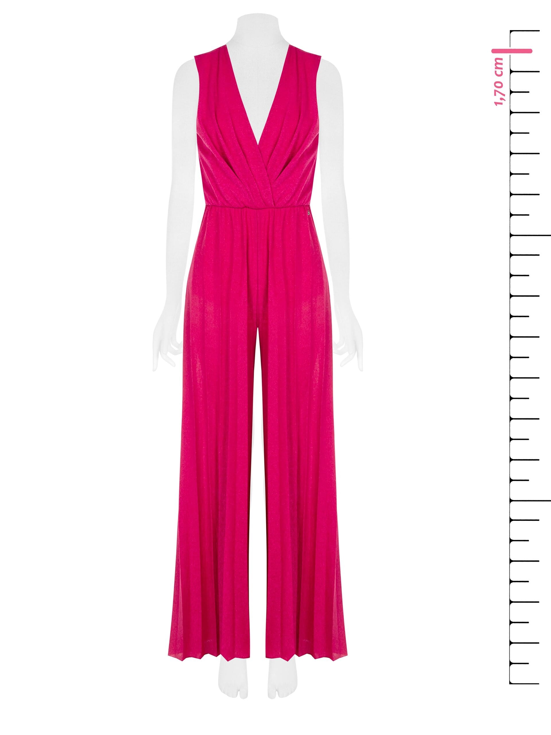 Tuta Intera Palazzo In Lurex Plissè Con Scollo Incrociato Rinascimento