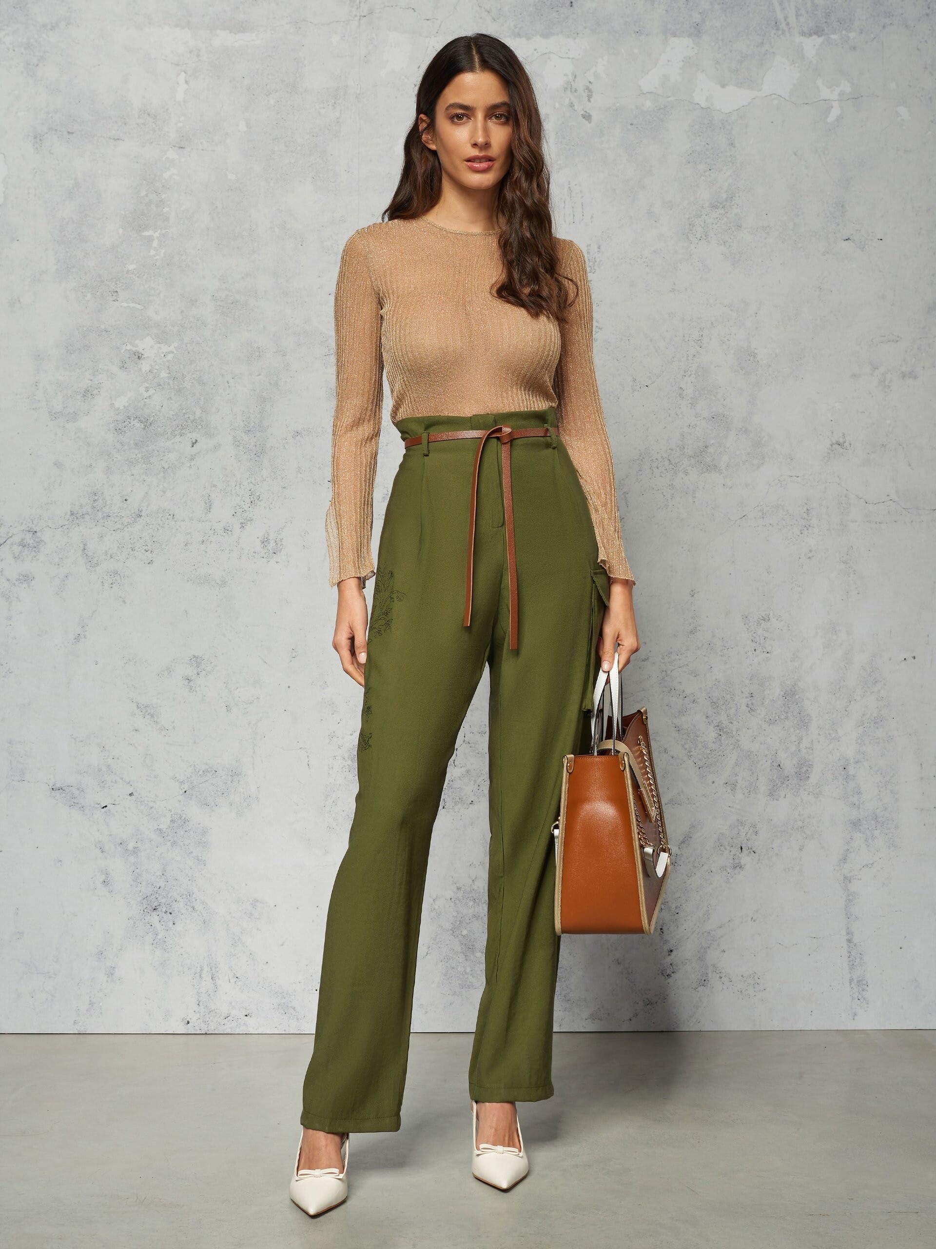 Top In Maglia A Coste In Lurex Trasparente Rinascimento