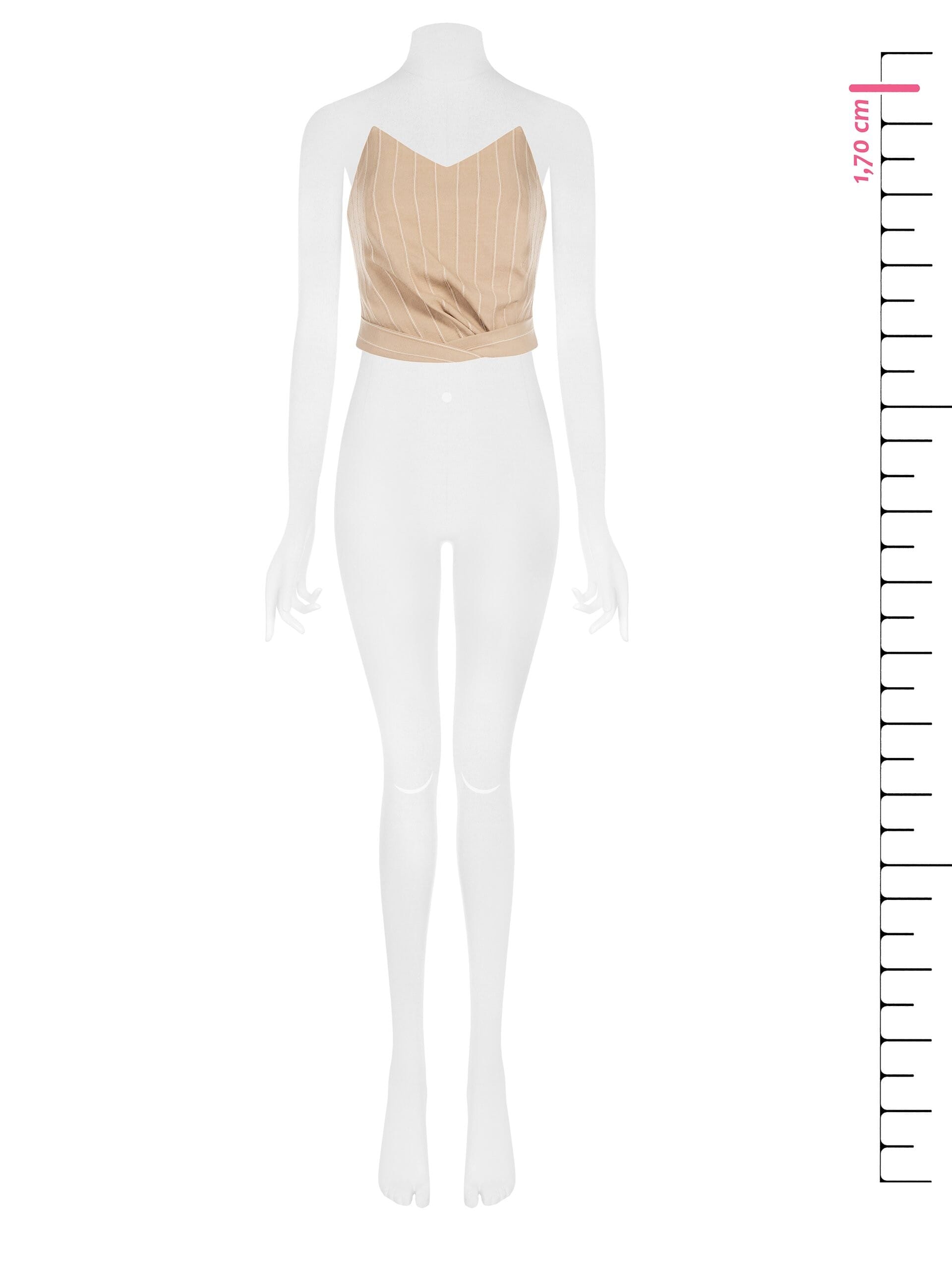 Crop Top Bustier A 2 Punte Con Stecche In Misto Cotone Rinascimento