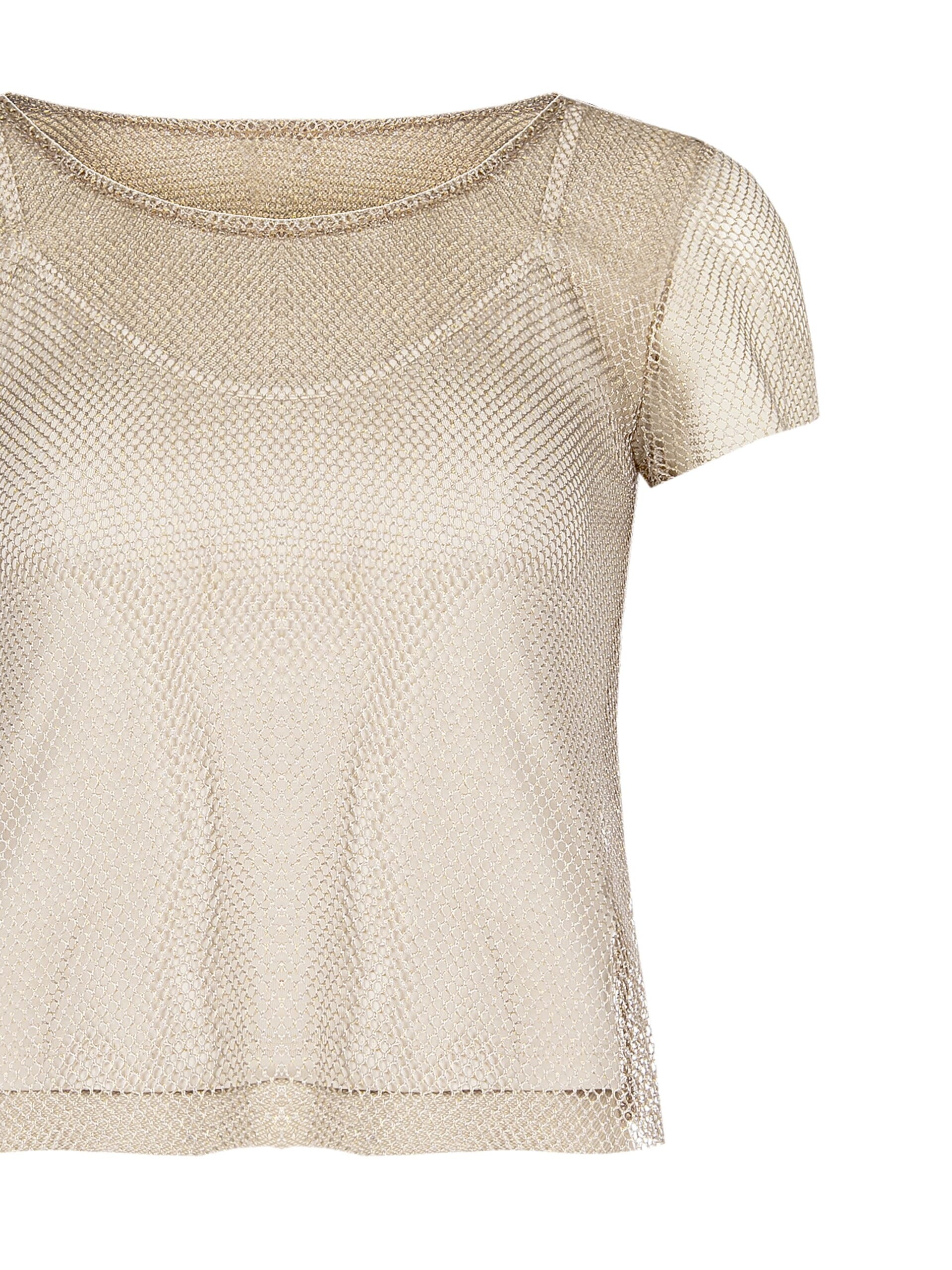 Top Aderente In Jersey E Rete Con Lurex Rinascimento