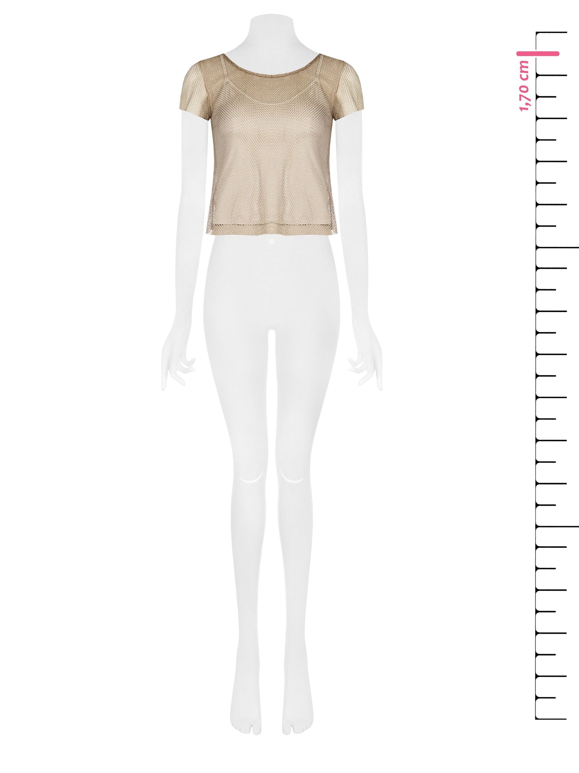 Top Aderente In Jersey E Rete Con Lurex Rinascimento
