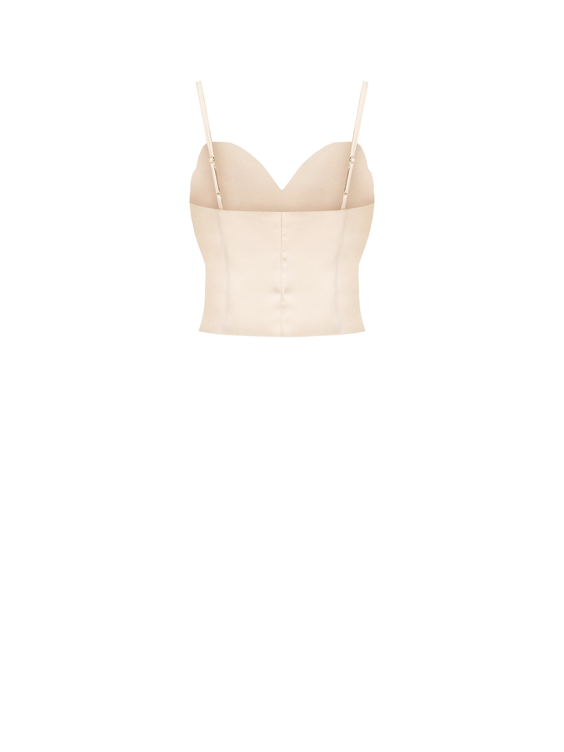 Crop Top Bustier In Raso Rinascimento