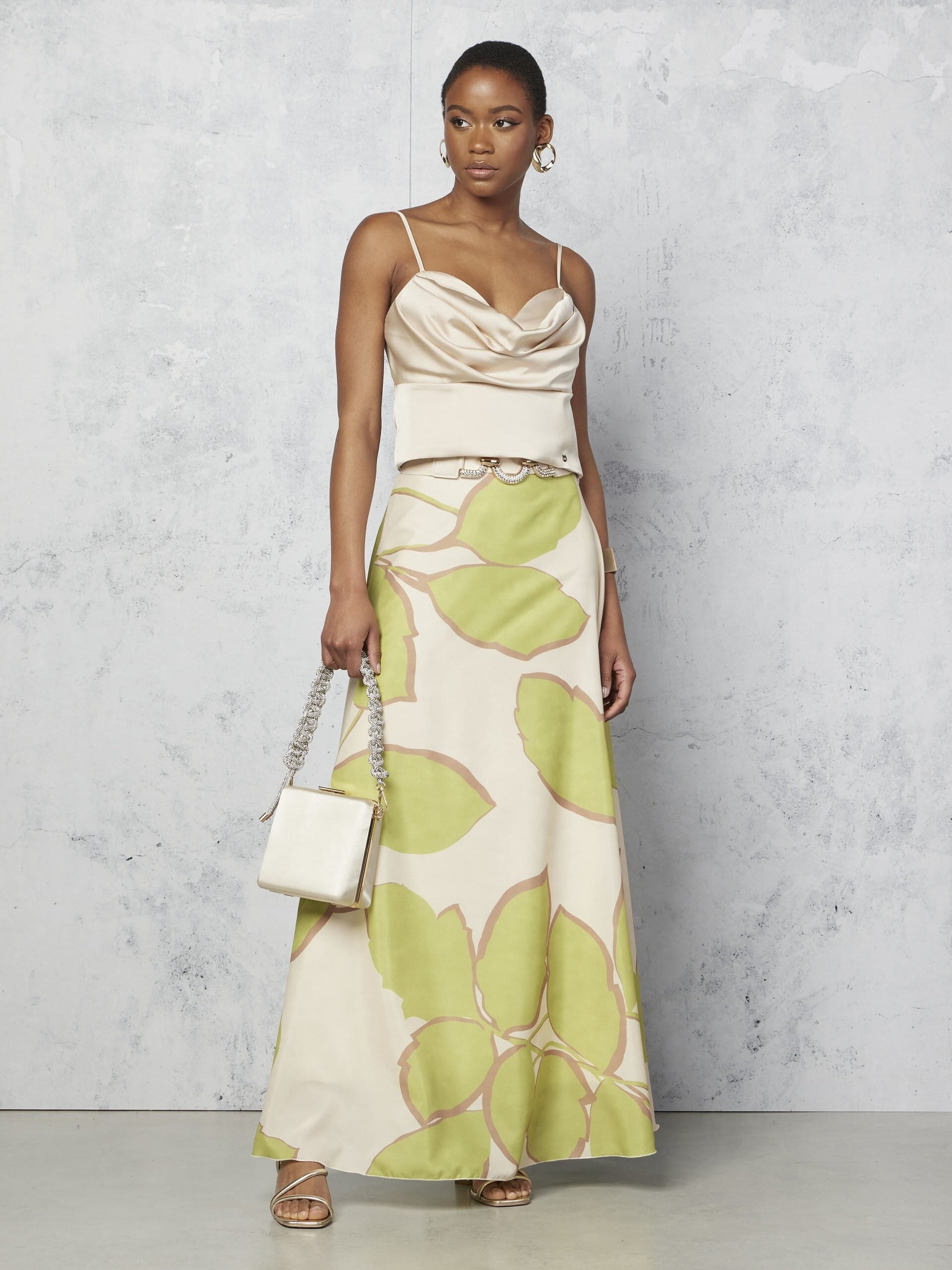 Crop Top Bustier In Raso Rinascimento