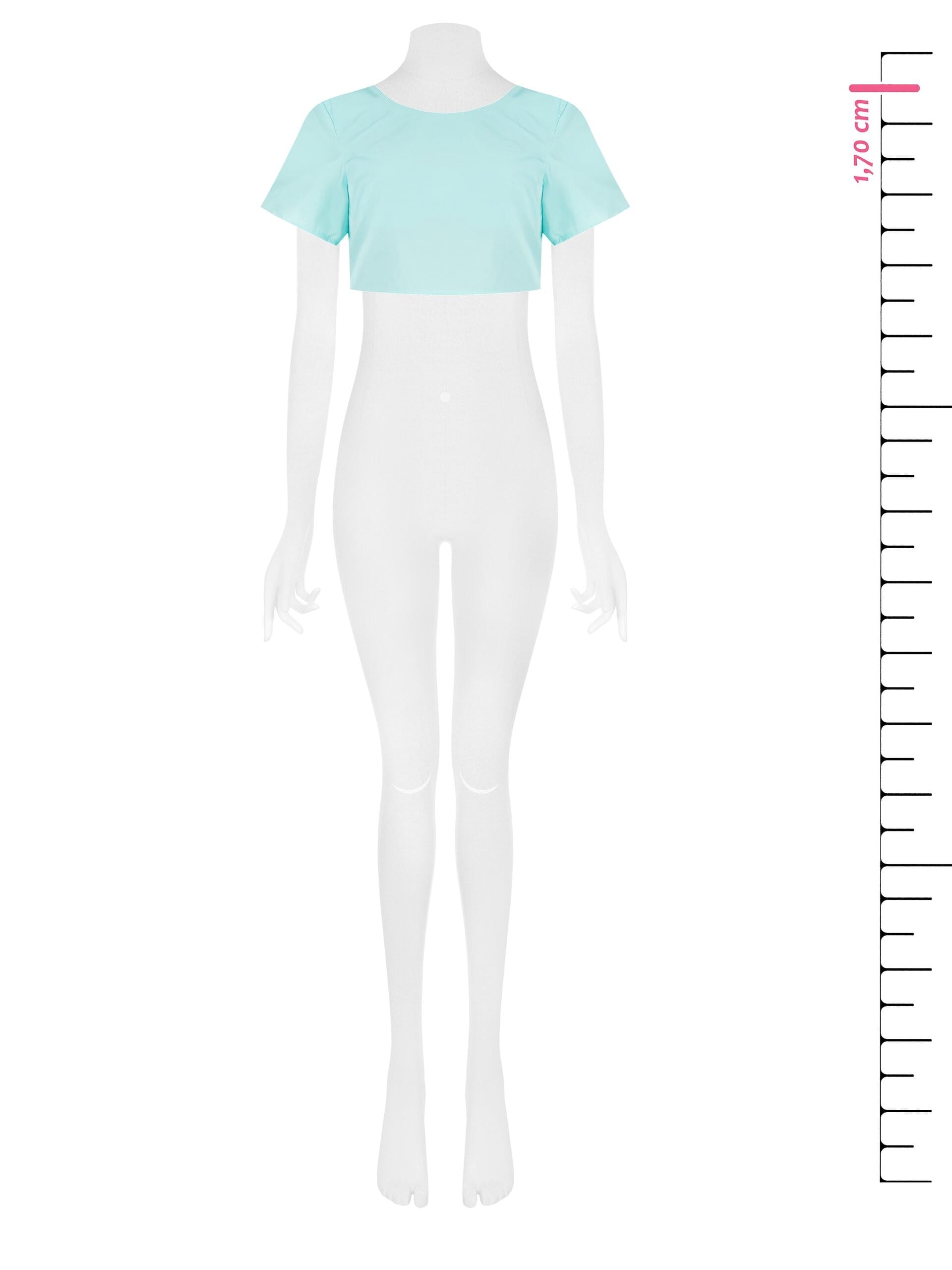 Crop Top Quadrato In Nylon Con Scollo A V Dietro Rinascimento