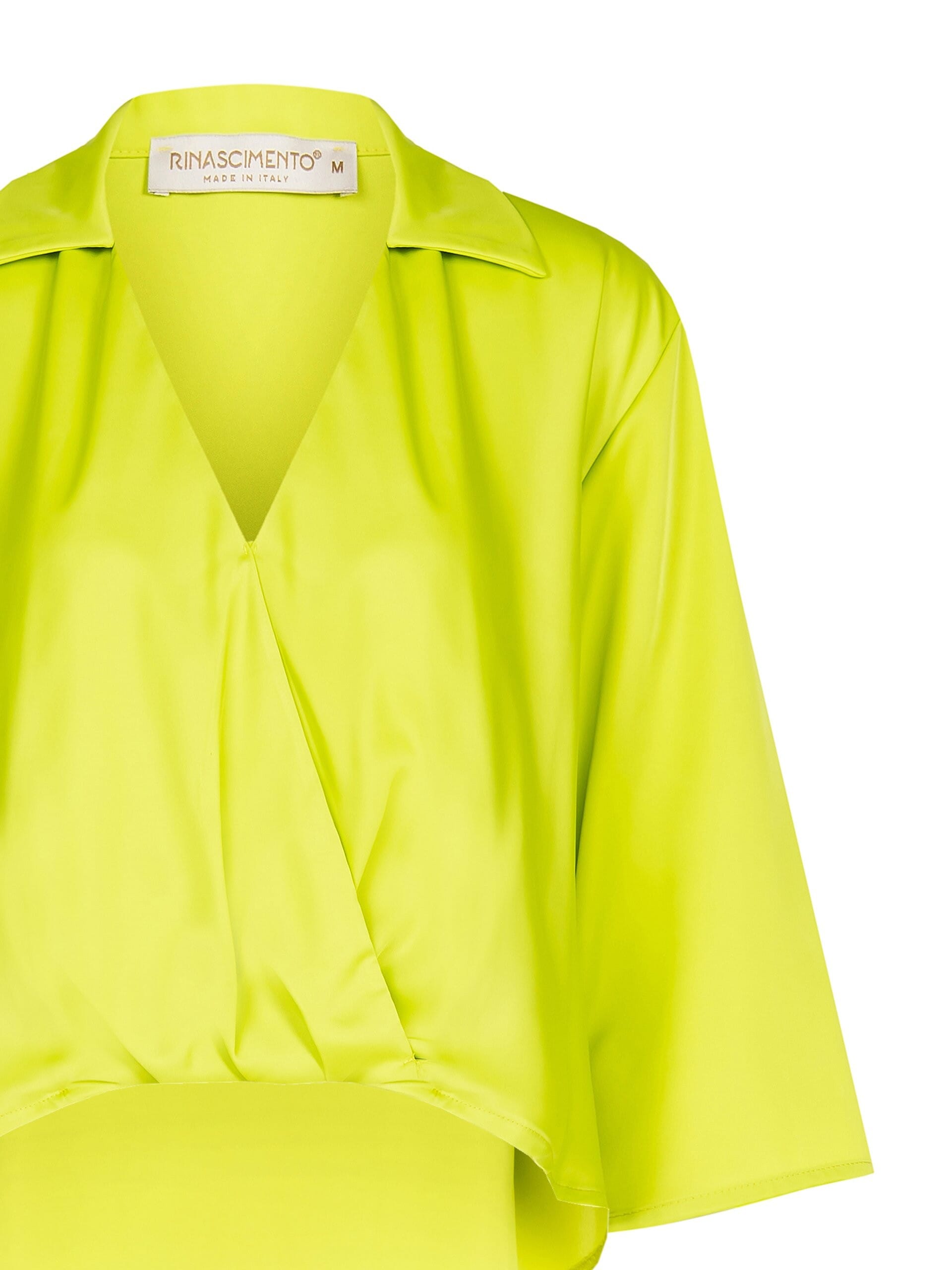 Blusa Ampia In Raso A Scollo Incrociato Rinascimento