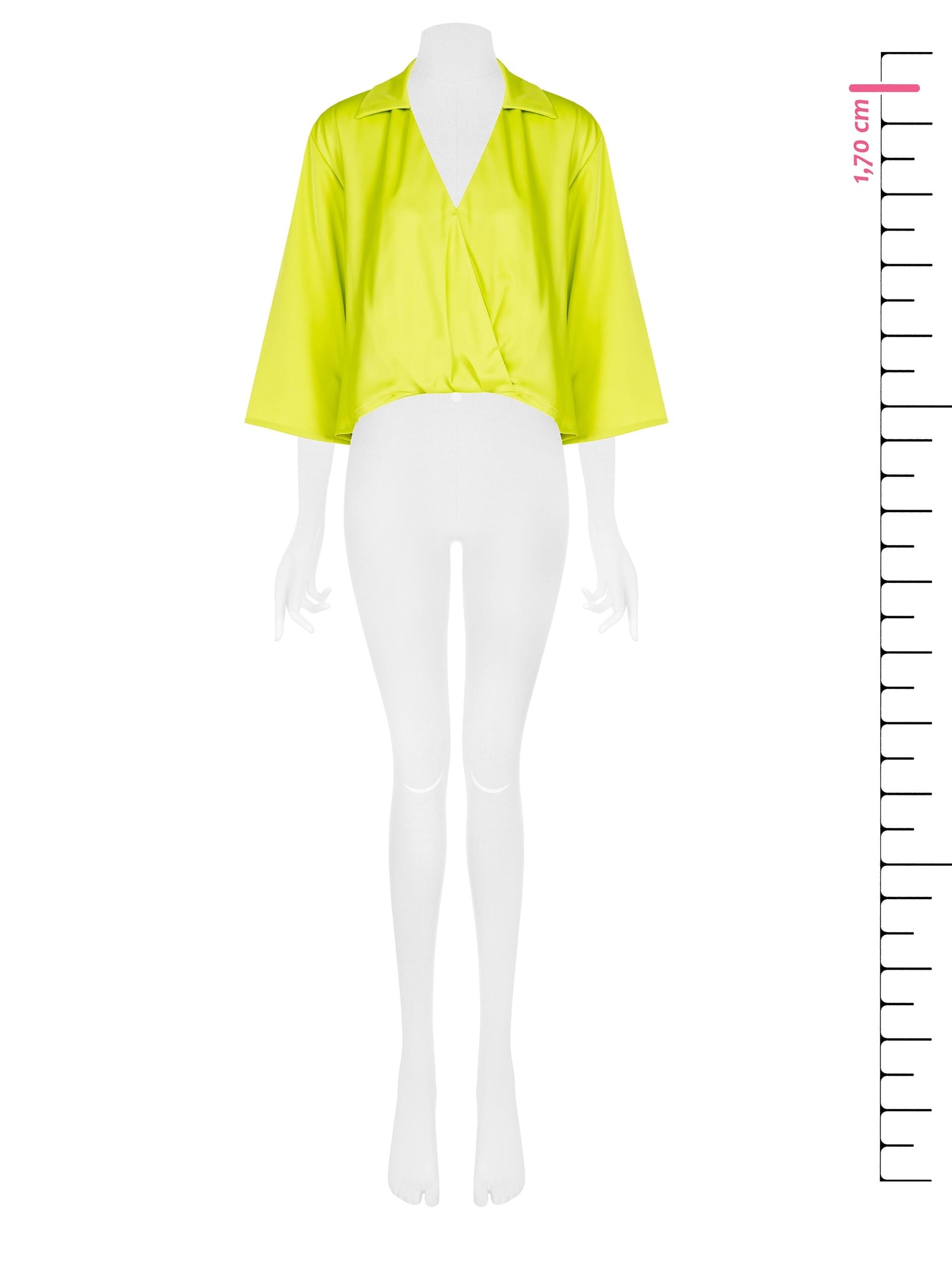 Blusa Ampia In Raso A Scollo Incrociato Rinascimento