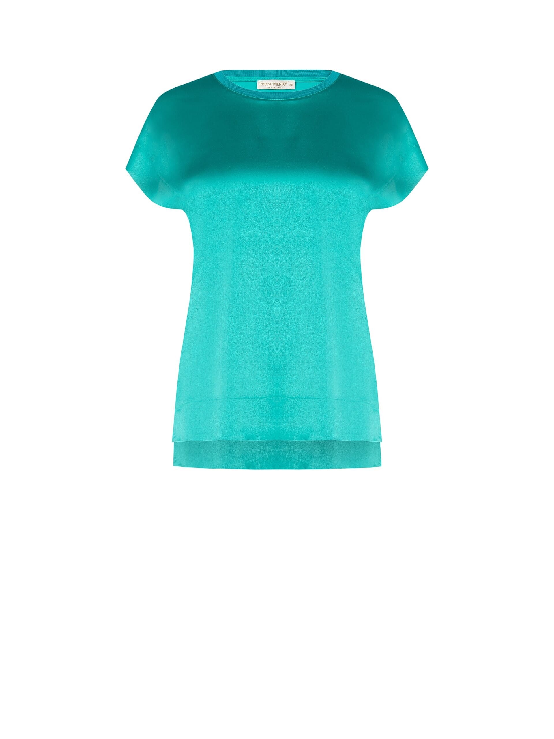 T-Shirt Ampia Asimmetrica In Raso Davanti E Viscosa Dietro Rinascimento