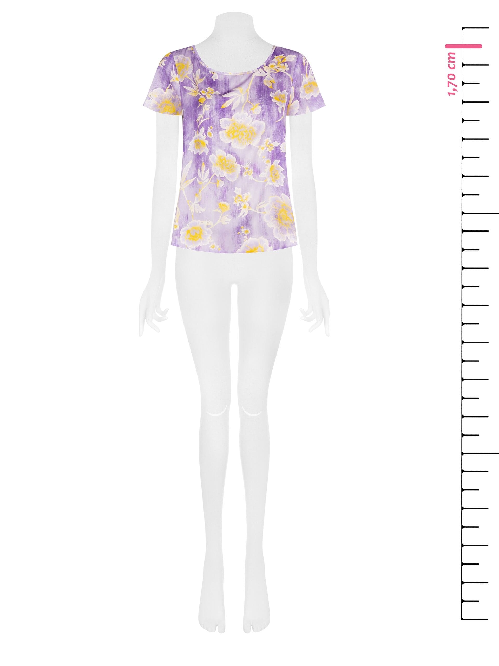 Blusa Fluida In Raso Stampato Rinascimento