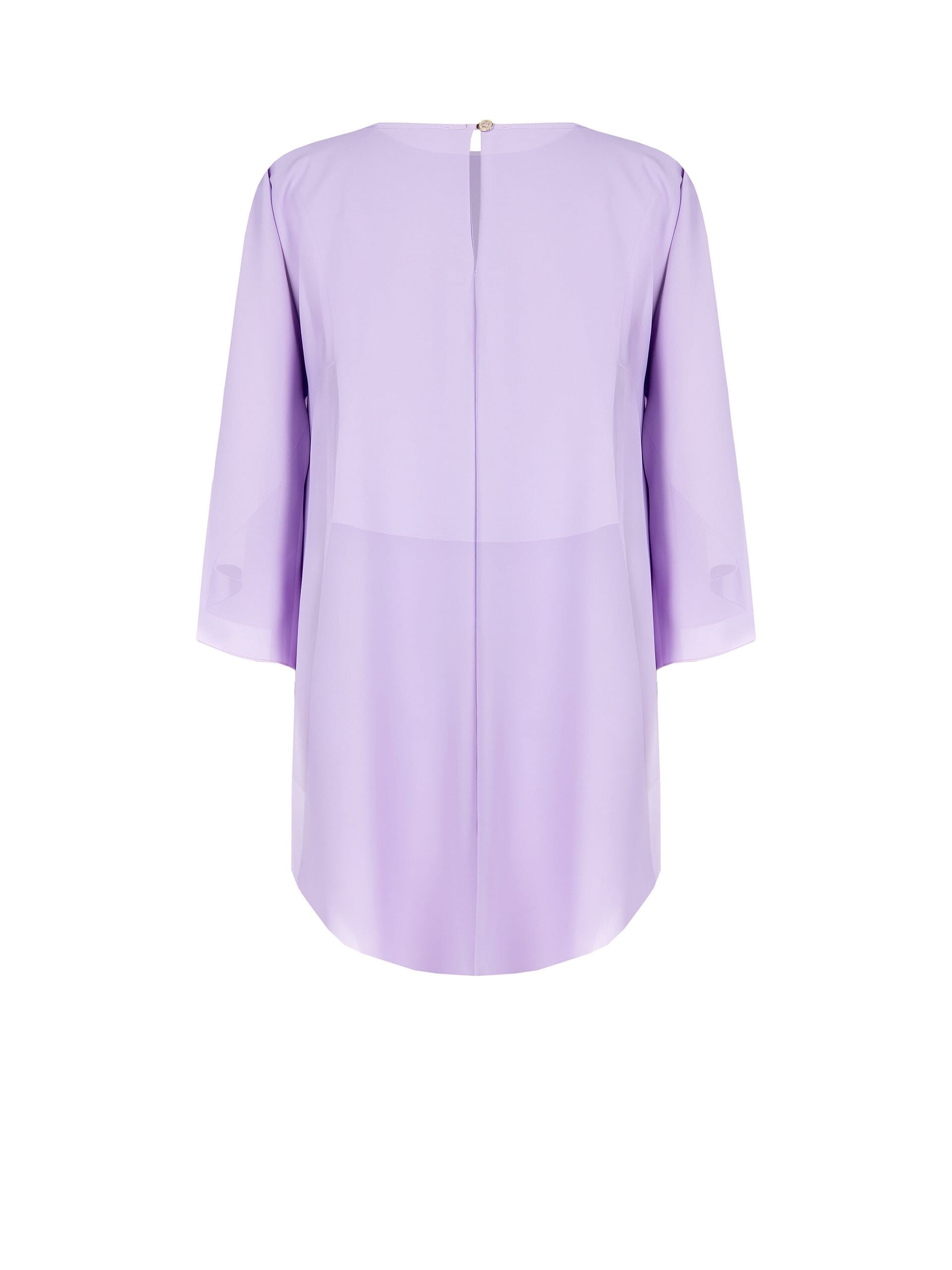 Blusa Ampia Asimmetrica In Raso Con Maniche Effetto Mantella Rinascimento