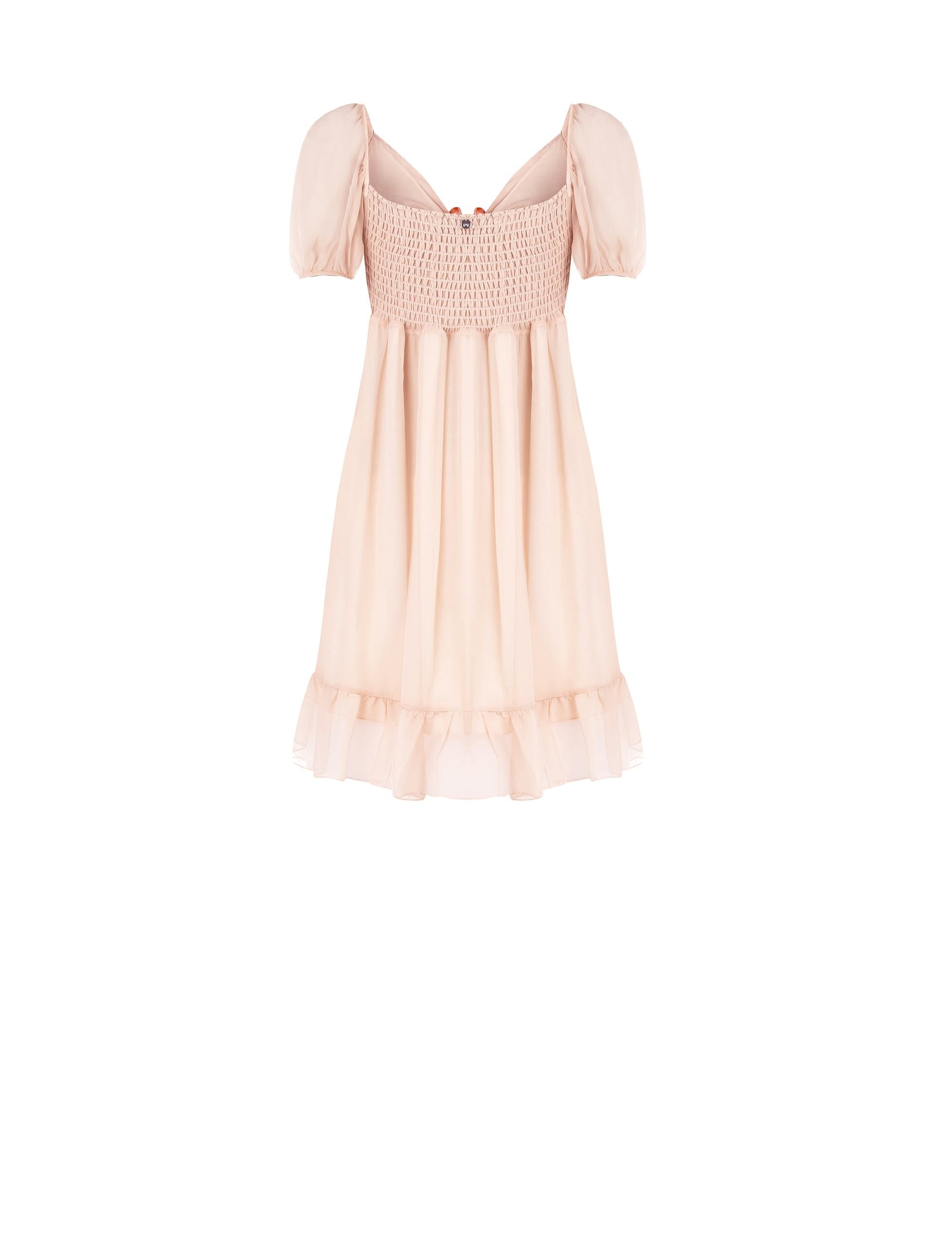 Abito Corto In Georgette Scollo A V Con Anello E Pietre Rinascimento