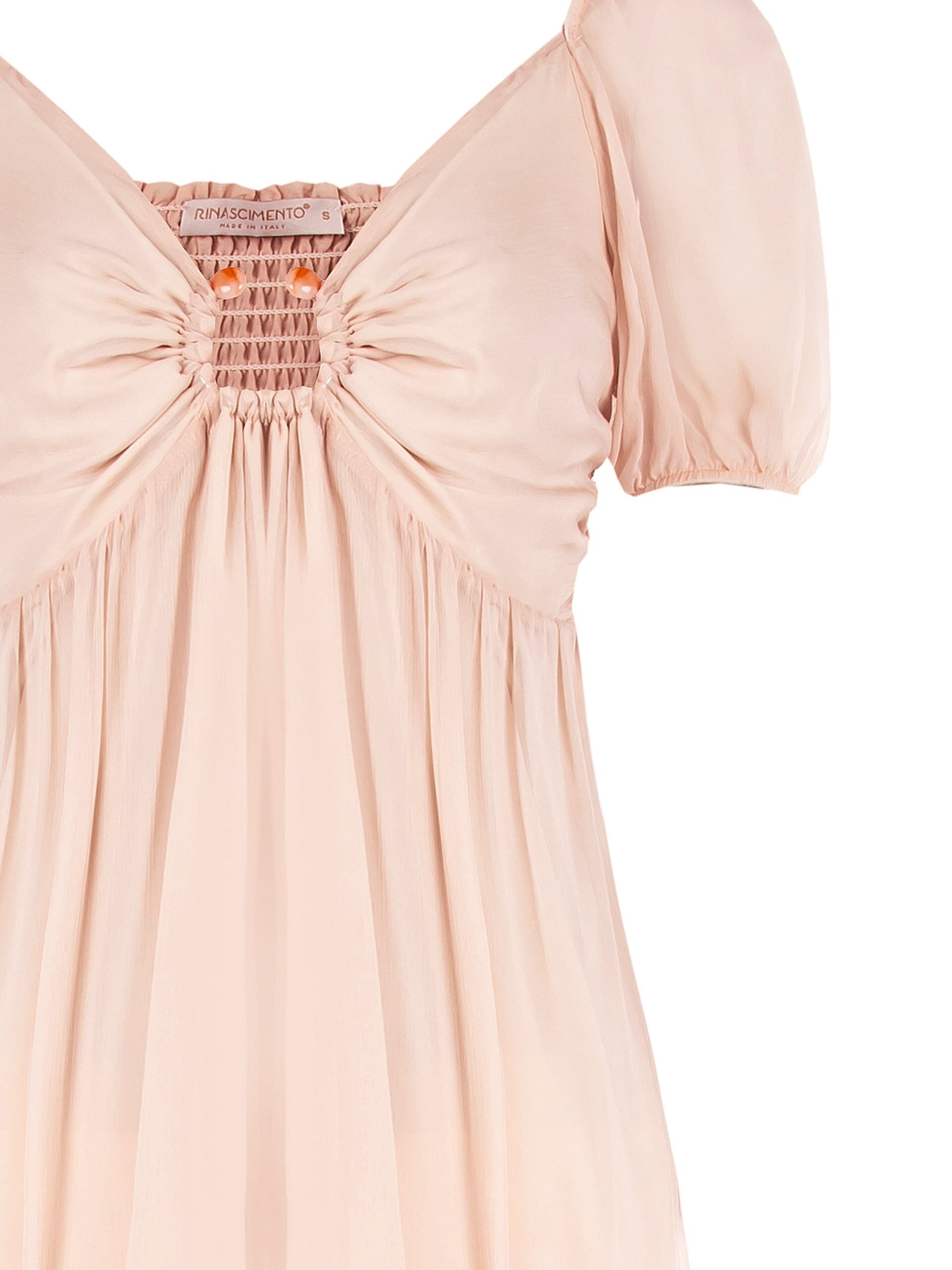 Abito Corto In Georgette Scollo A V Con Anello E Pietre Rinascimento