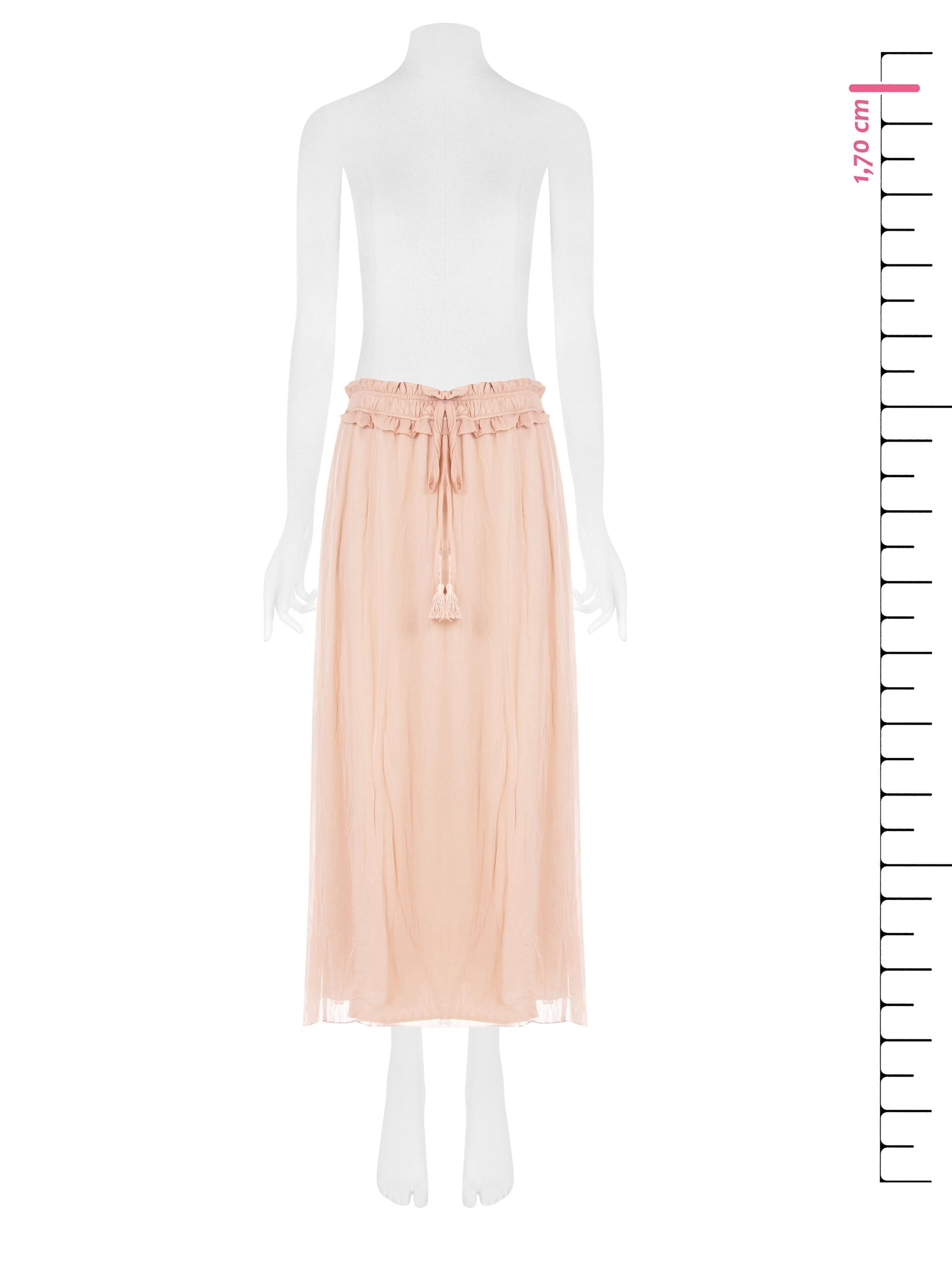 Gonna Lunga In Georgette Con Elastico E Volant In Vita Rinascimento