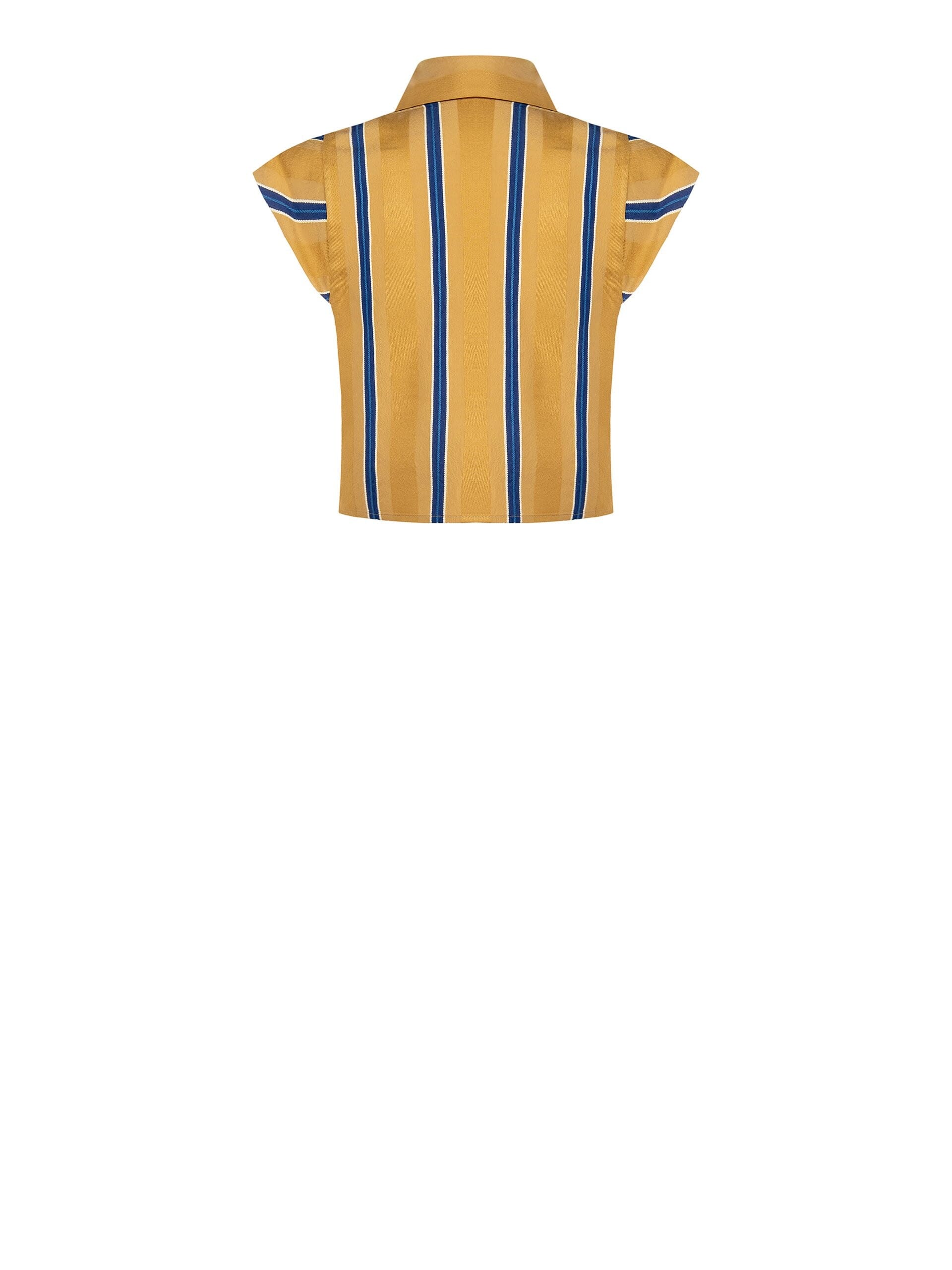 Camicia Crop Quadrata Con Piccoli Bottoni Logo Rinascimento