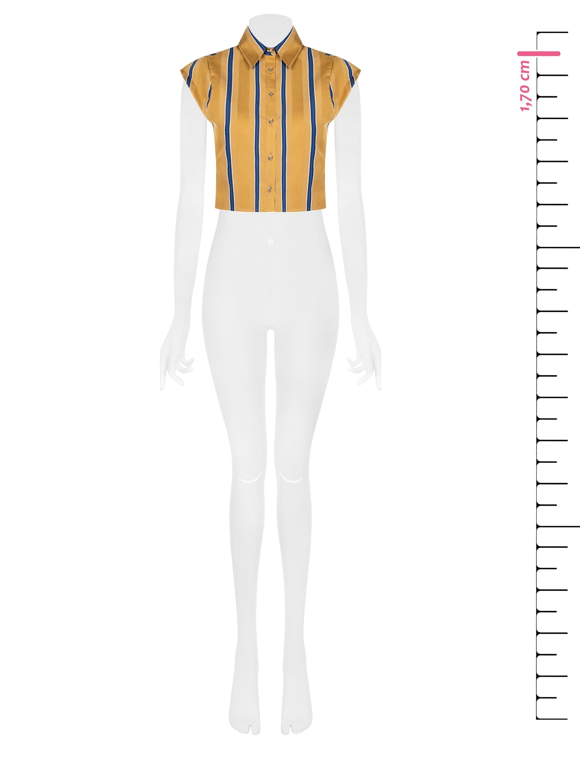 Camicia Crop Quadrata Con Piccoli Bottoni Logo Rinascimento