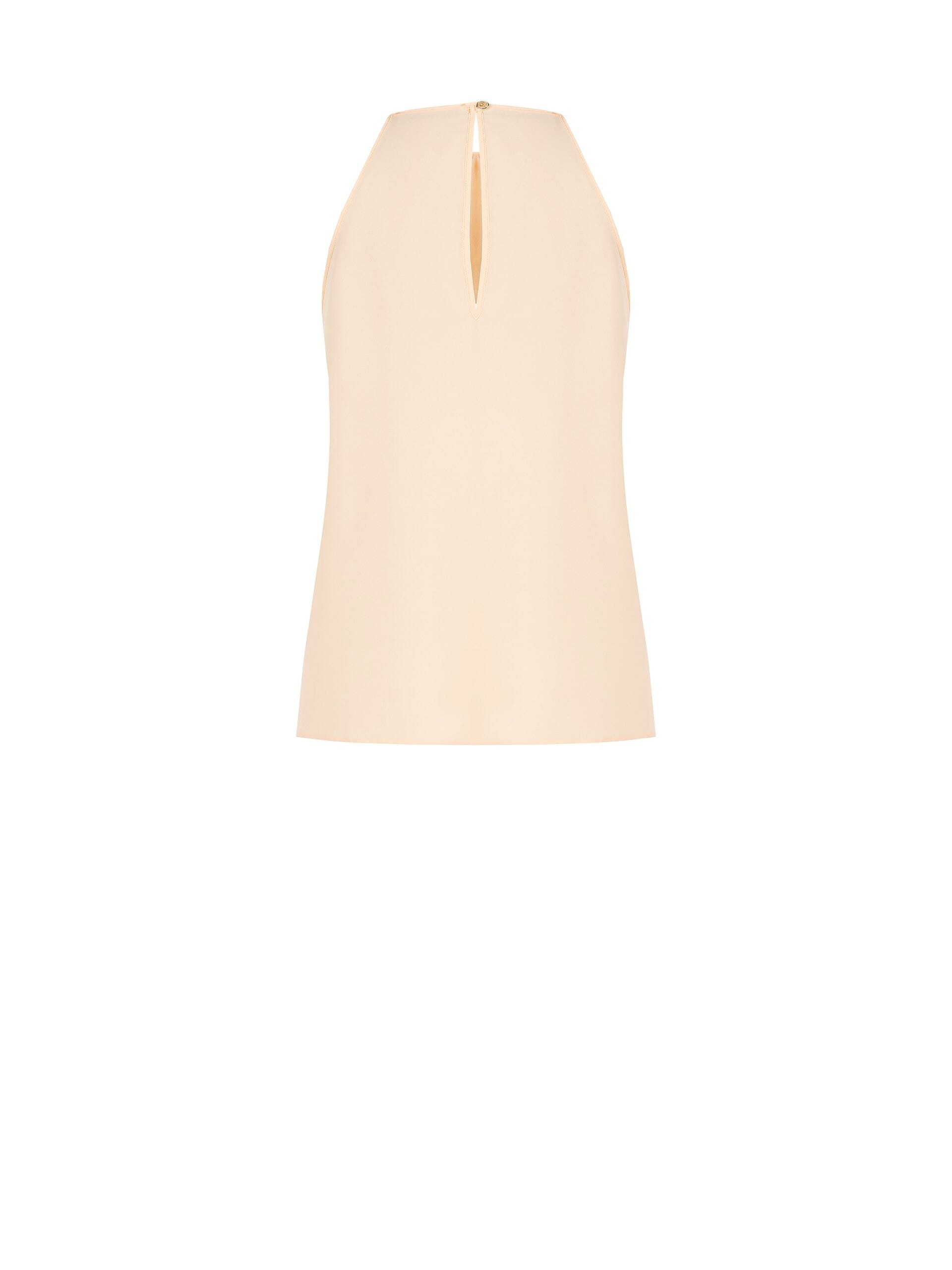 Blusa Fluida A Trapezio In Raso Opaco Con Rose Rinascimento