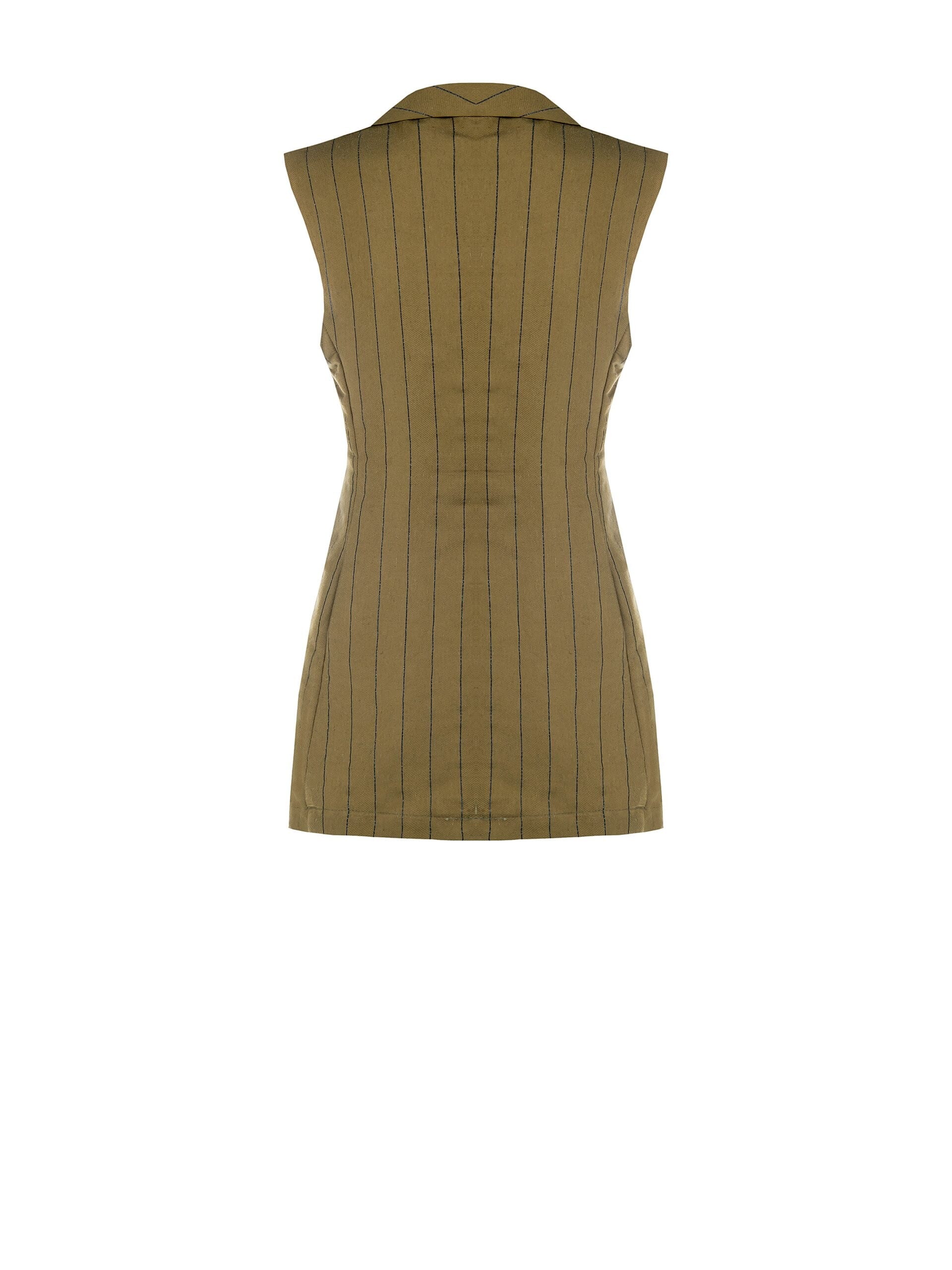 Gilet A Portafoglio In Misto Lino A Righe Rinascimento