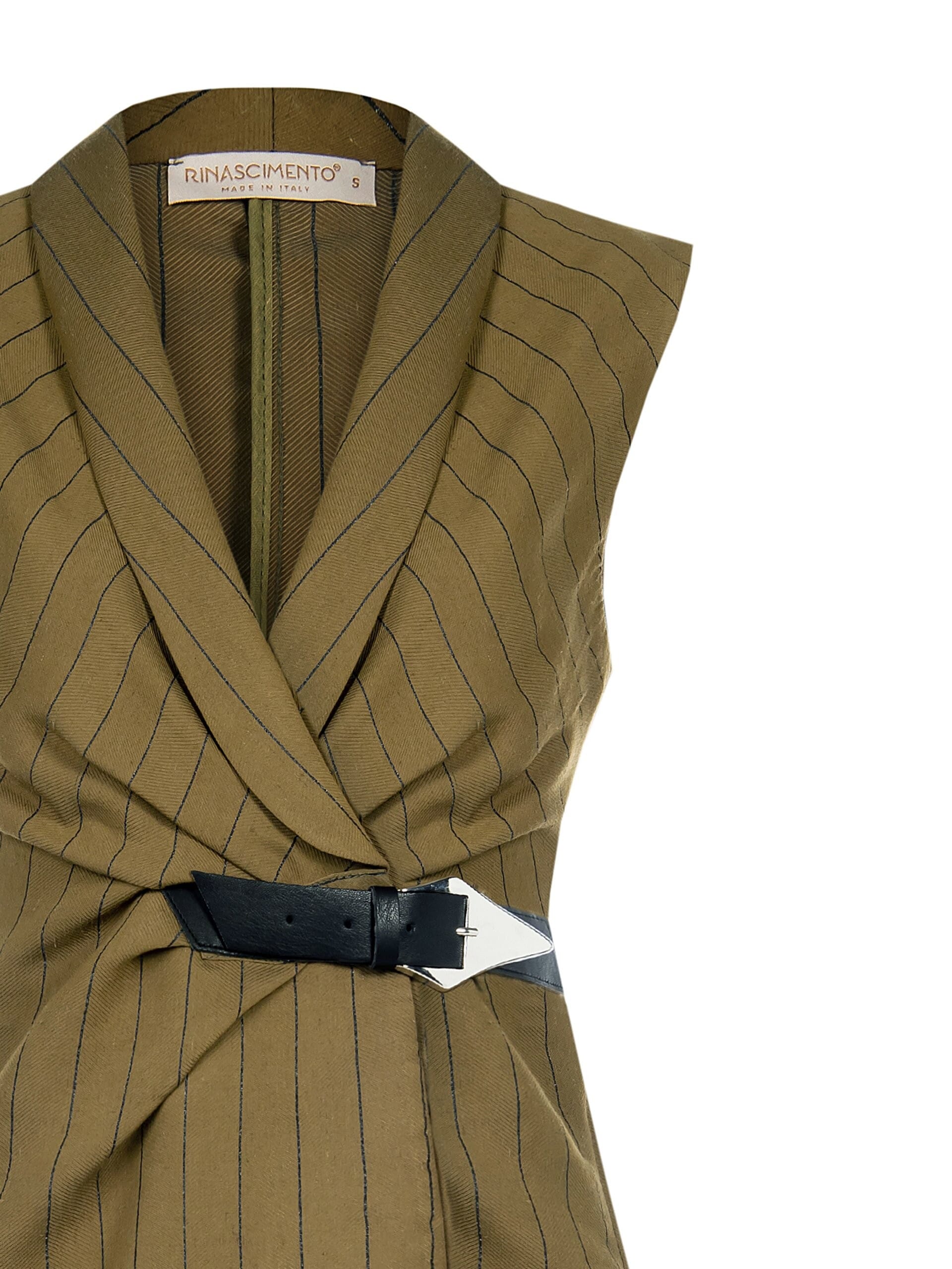 Gilet A Portafoglio In Misto Lino A Righe Rinascimento