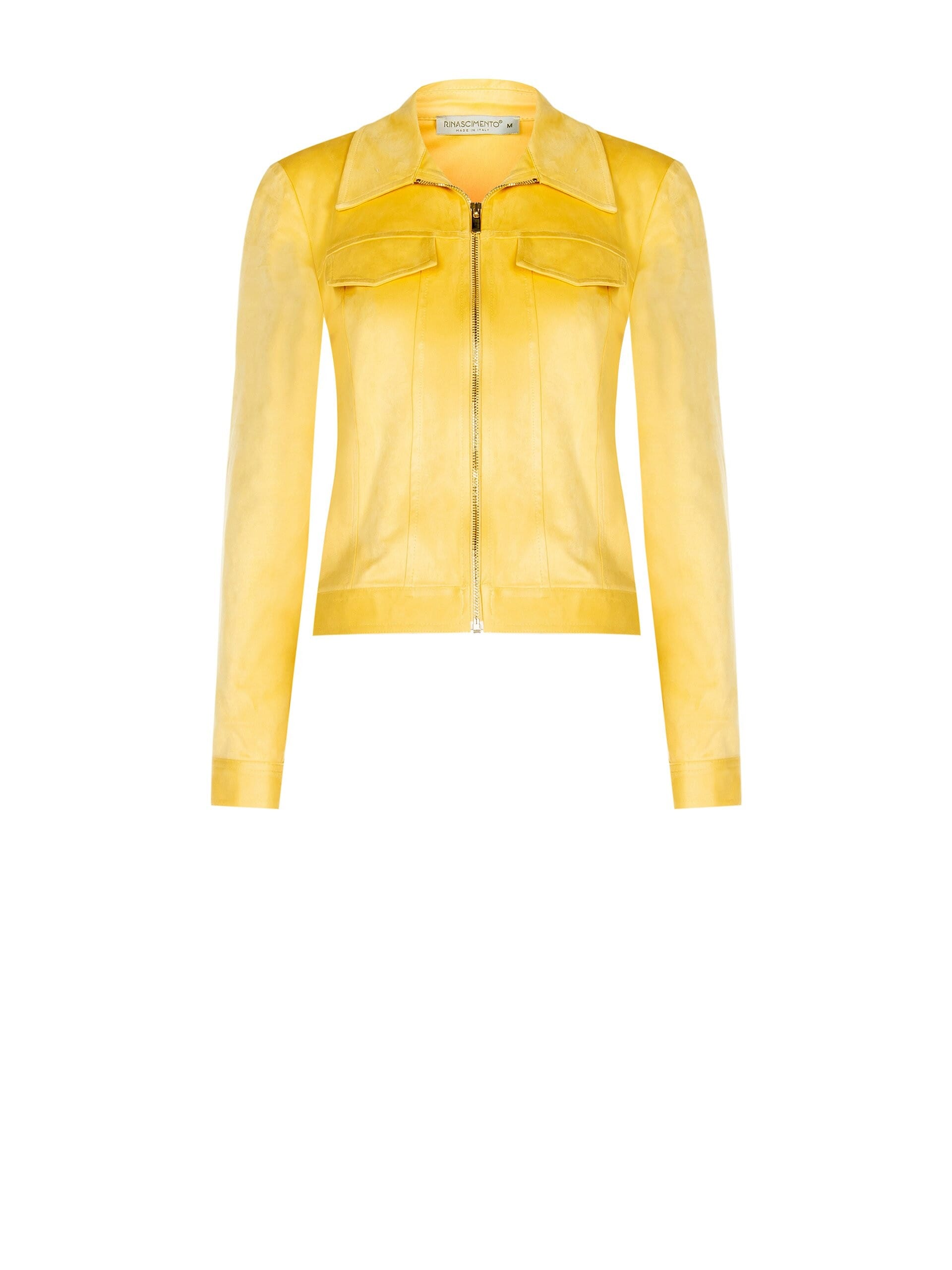 Giacca Corta In Simil Camoscio Con Zip Rinascimento