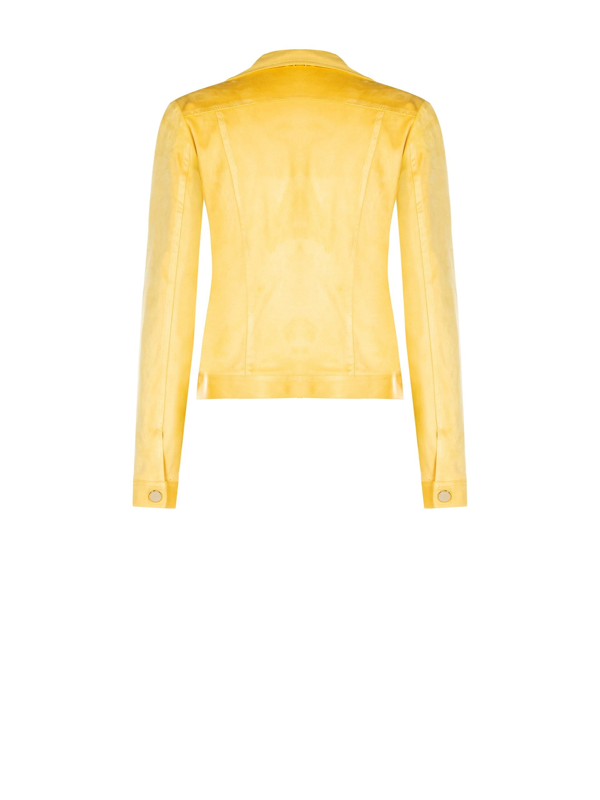 Giacca Corta In Simil Camoscio Con Zip Rinascimento