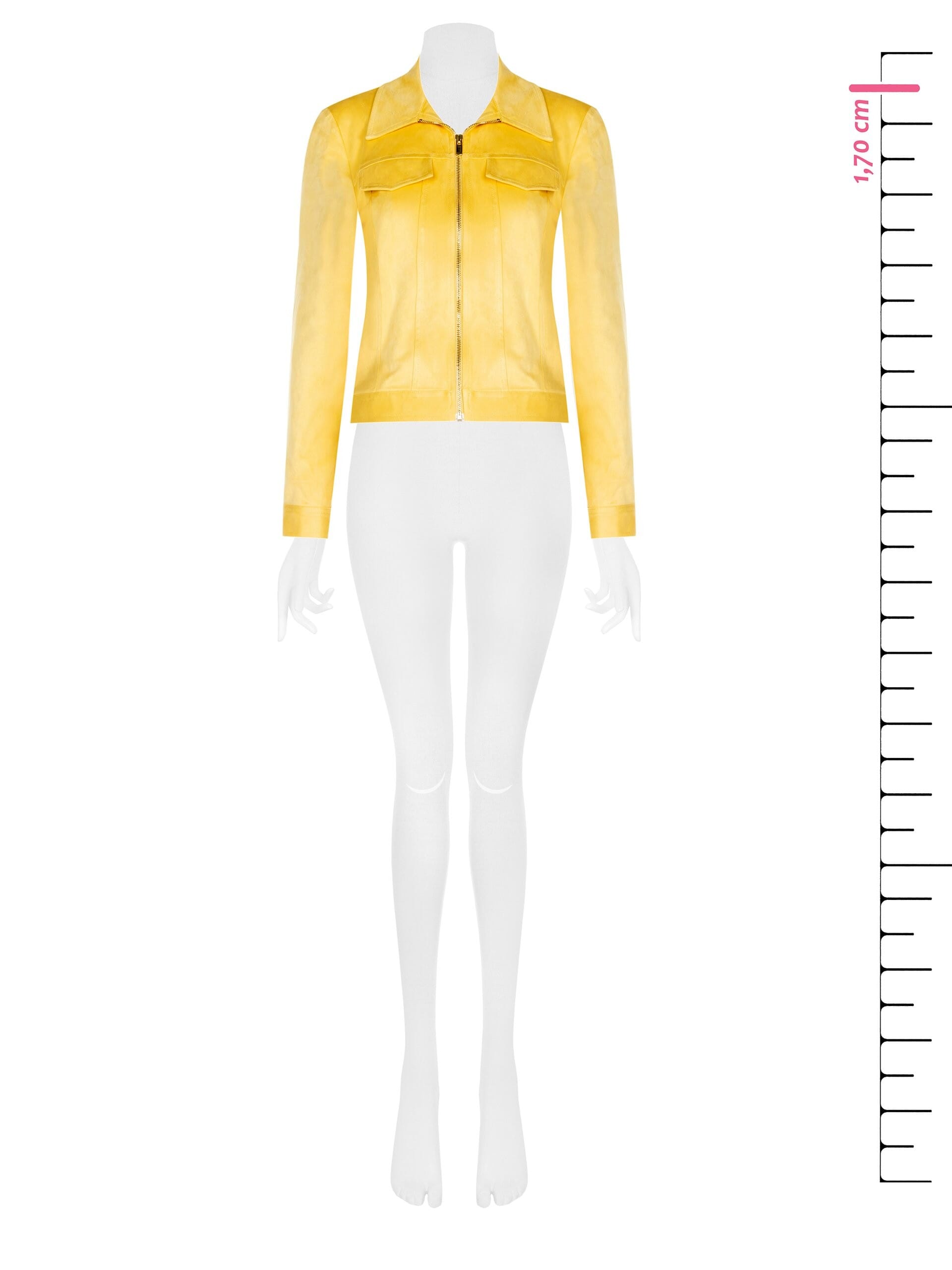 Giacca Corta In Simil Camoscio Con Zip Rinascimento