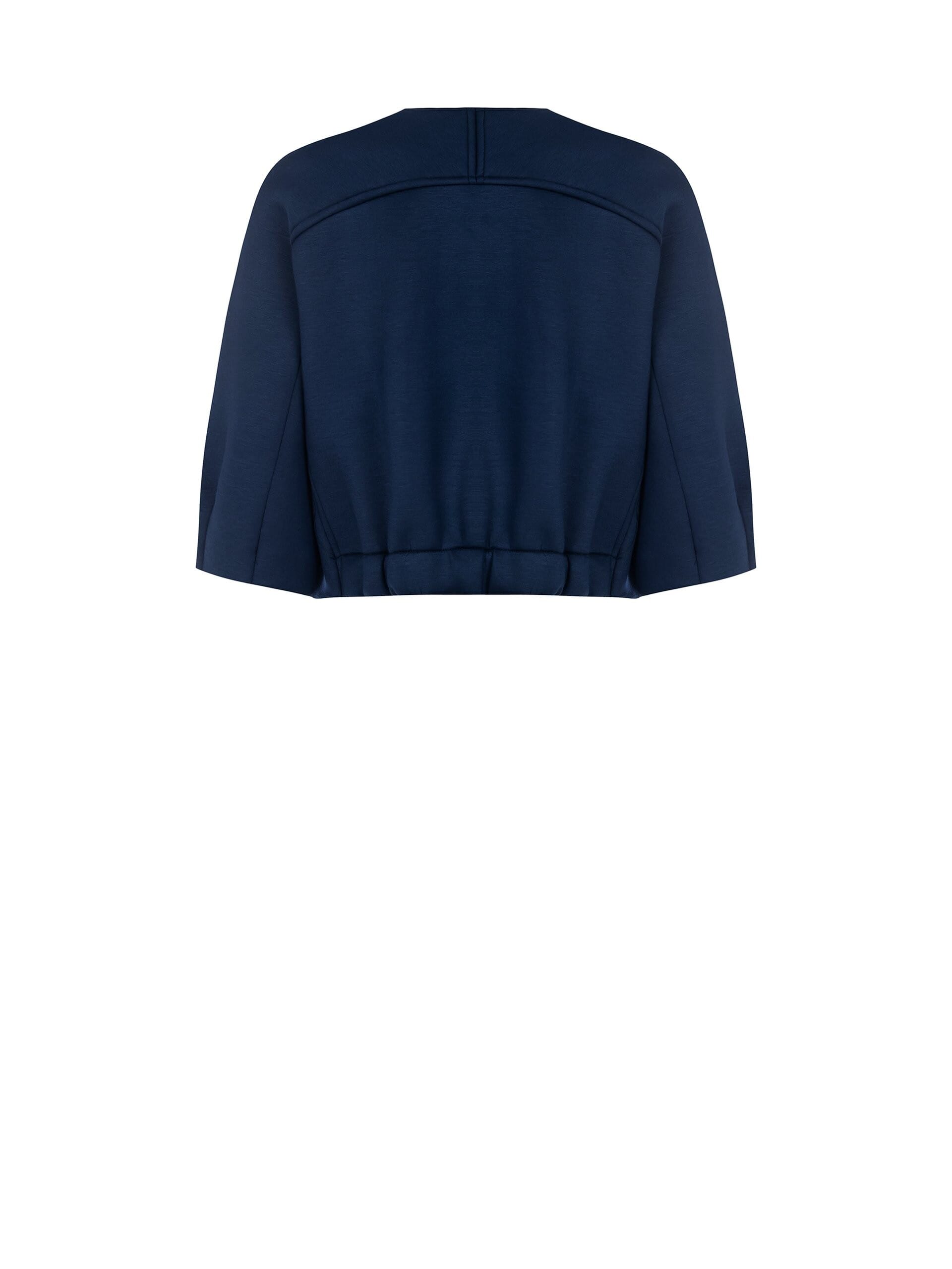 Cappotto Cropped In Neoprene Con Tasconi E Maniche A 3/4 Rinascimento