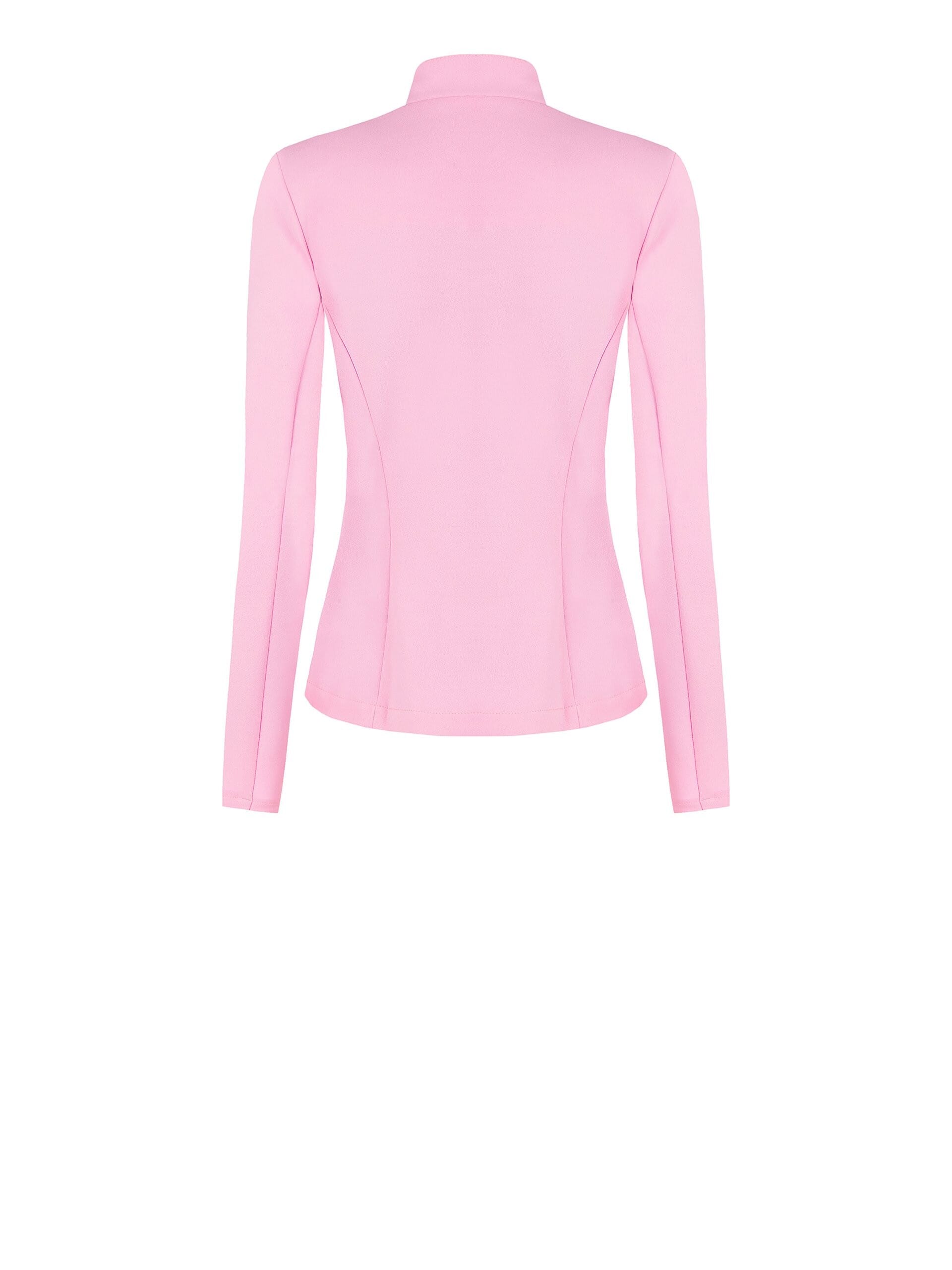 Short Adherent Jacket With Zip In Scuba Crepe Rinascimento