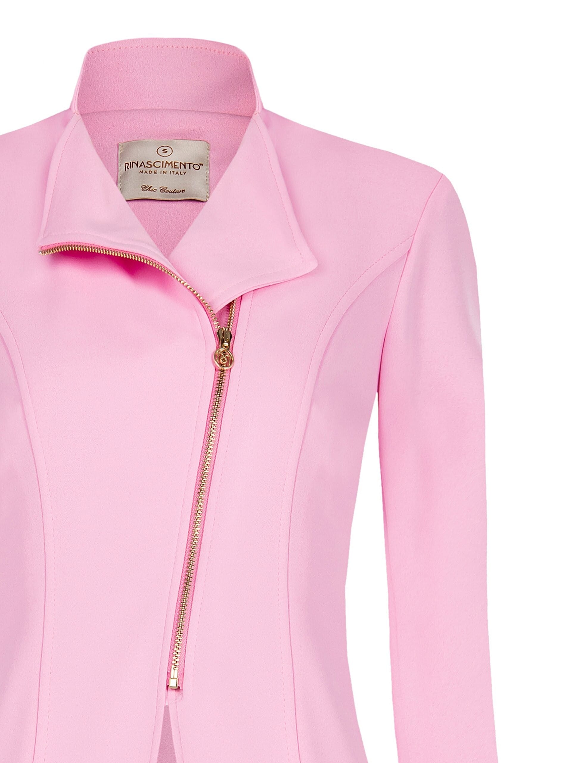 Short Adherent Jacket With Zip In Scuba Crepe Rinascimento