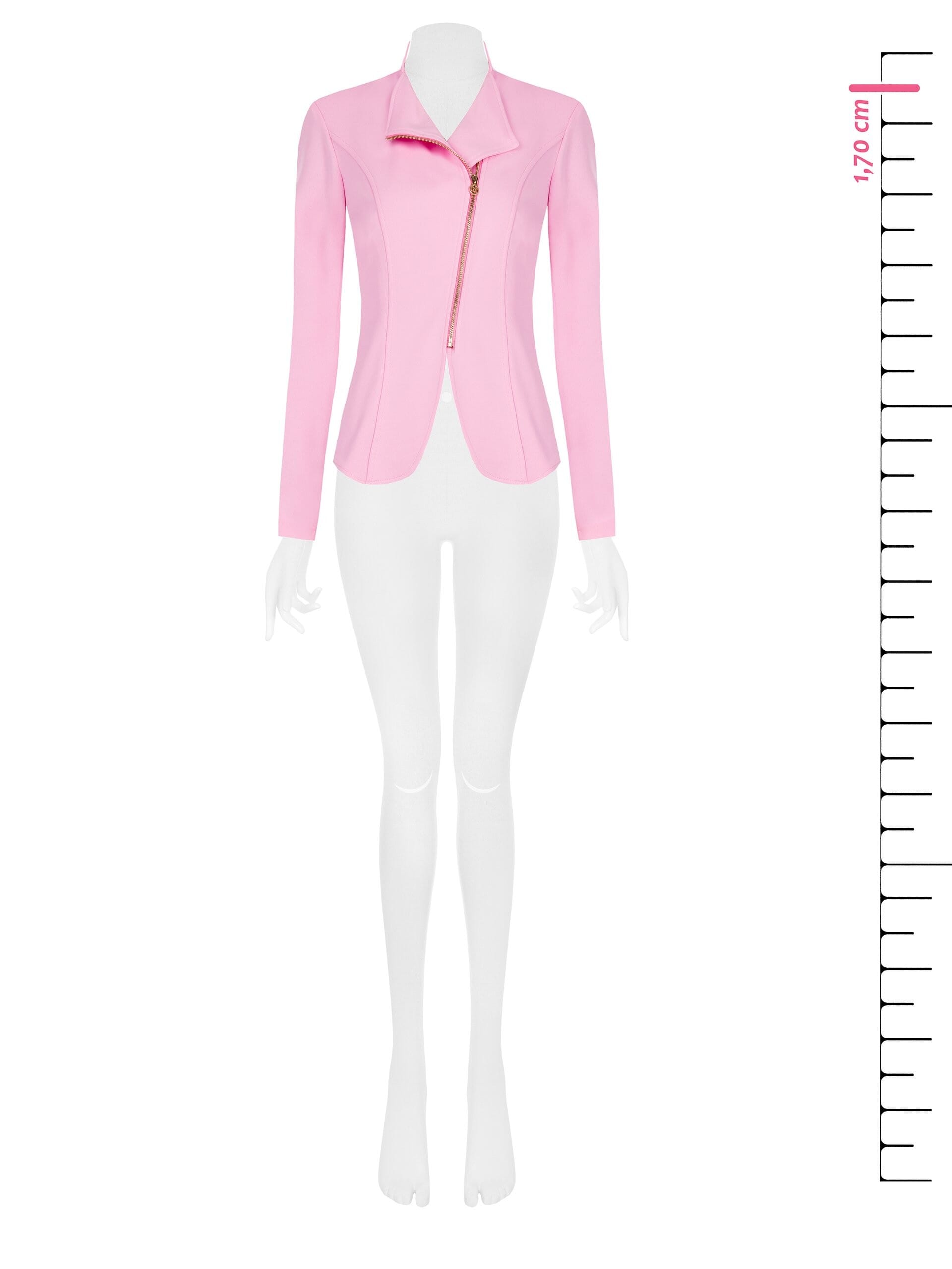 Short Adherent Jacket With Zip In Scuba Crepe Rinascimento